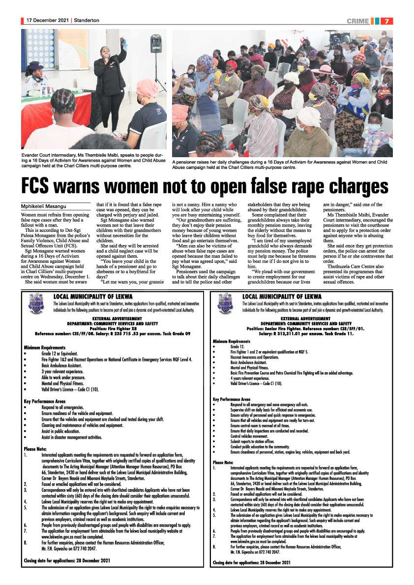 Standerton Advertiser 17 December 2021 page 7