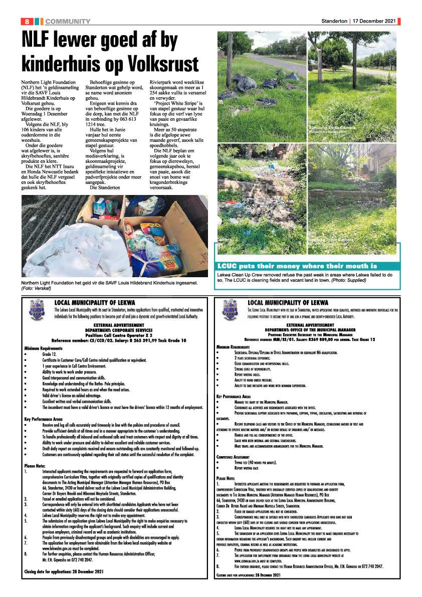 Standerton Advertiser 17 December 2021 page 8