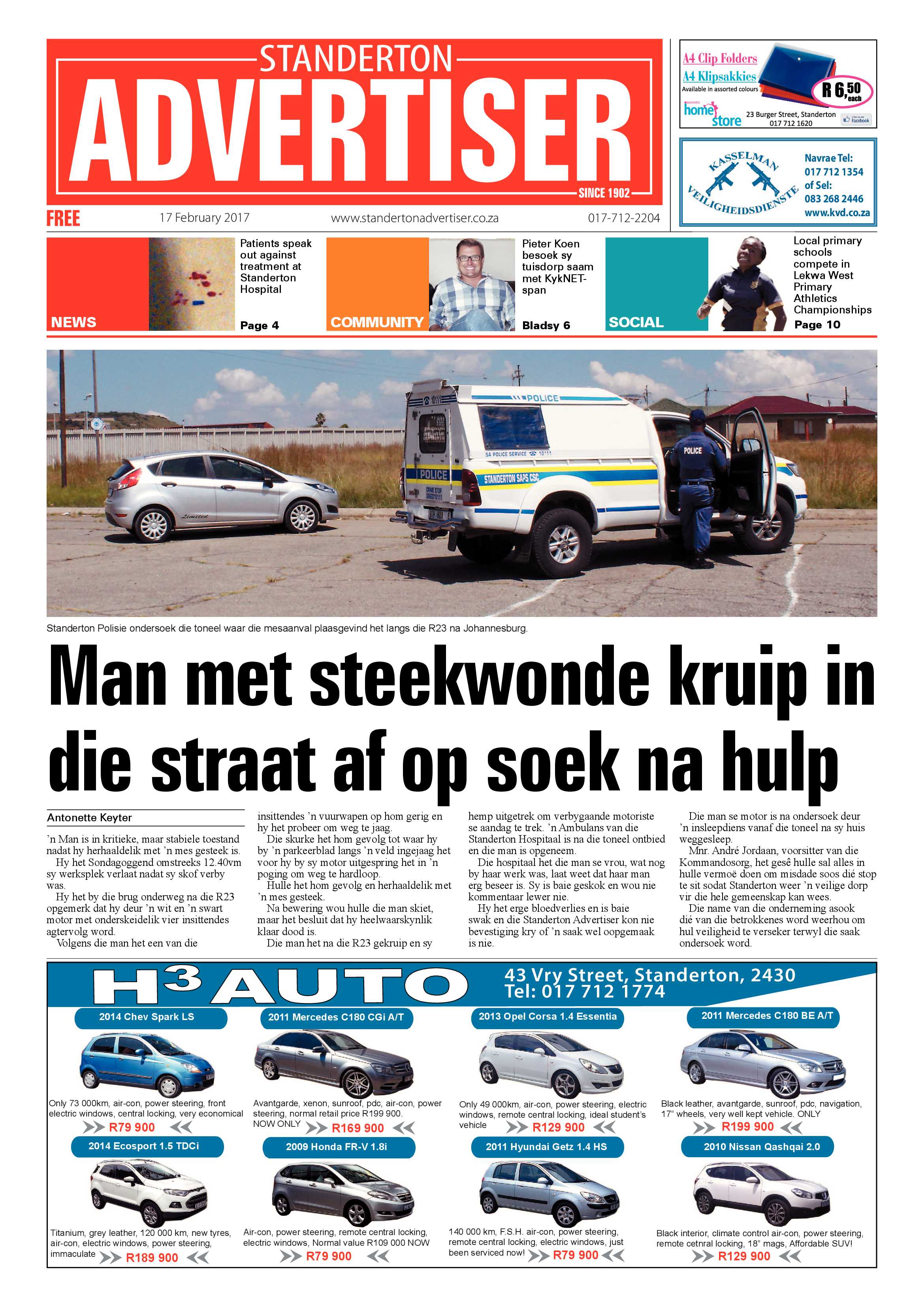 Standerton Advertiser 17 February 2017 page 1