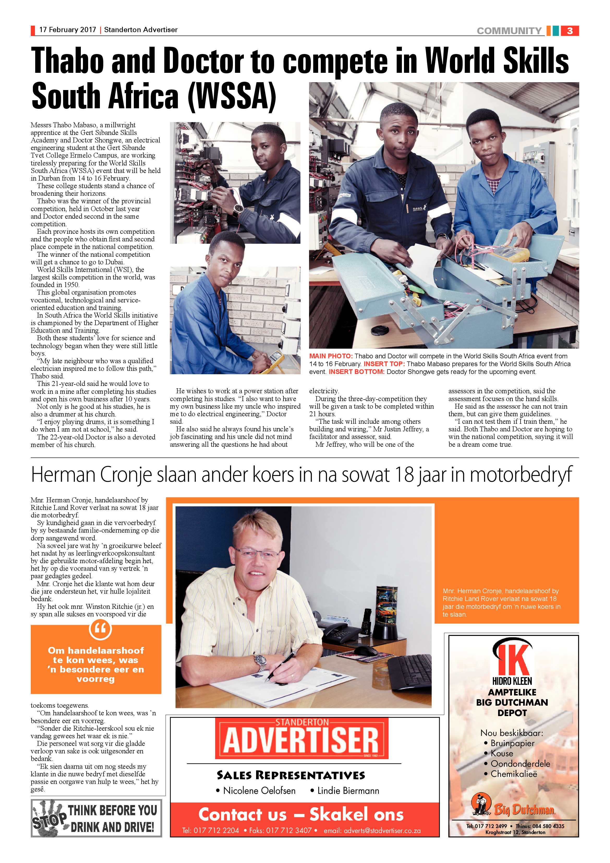 Standerton Advertiser 17 February 2017 page 3