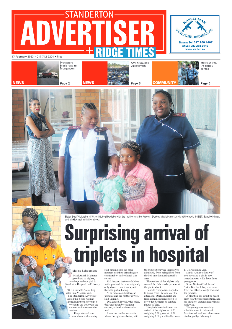 Standerton Advertiser 17 February 2023 page 1