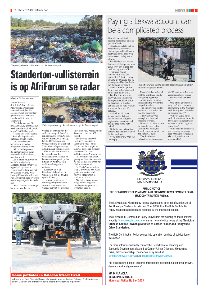 Standerton Advertiser 17 February 2023 page 3