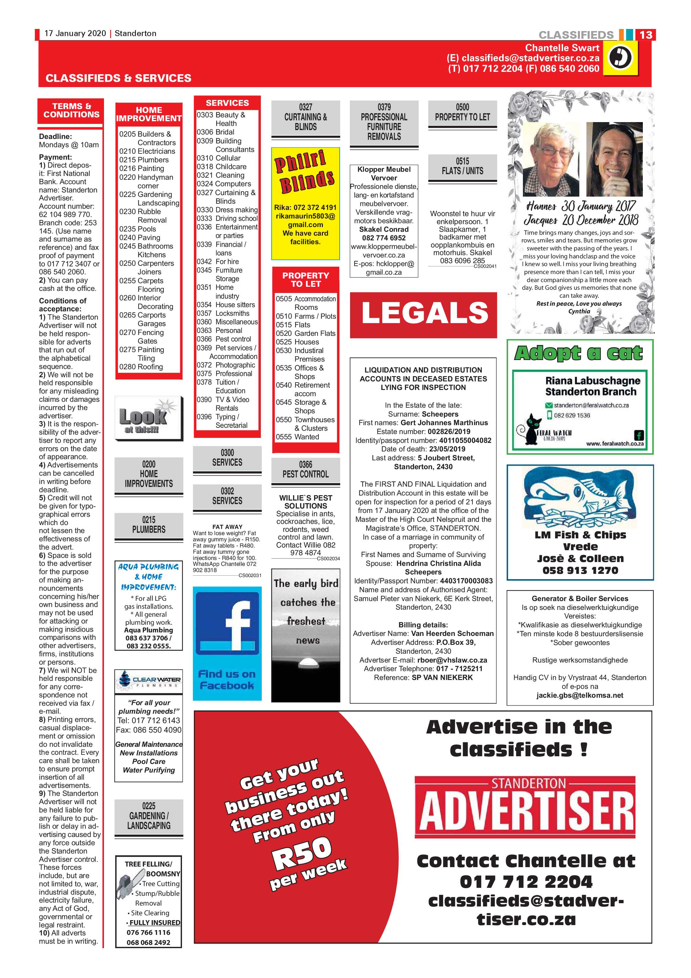 Standerton Advertiser 17 January 2020 page 13