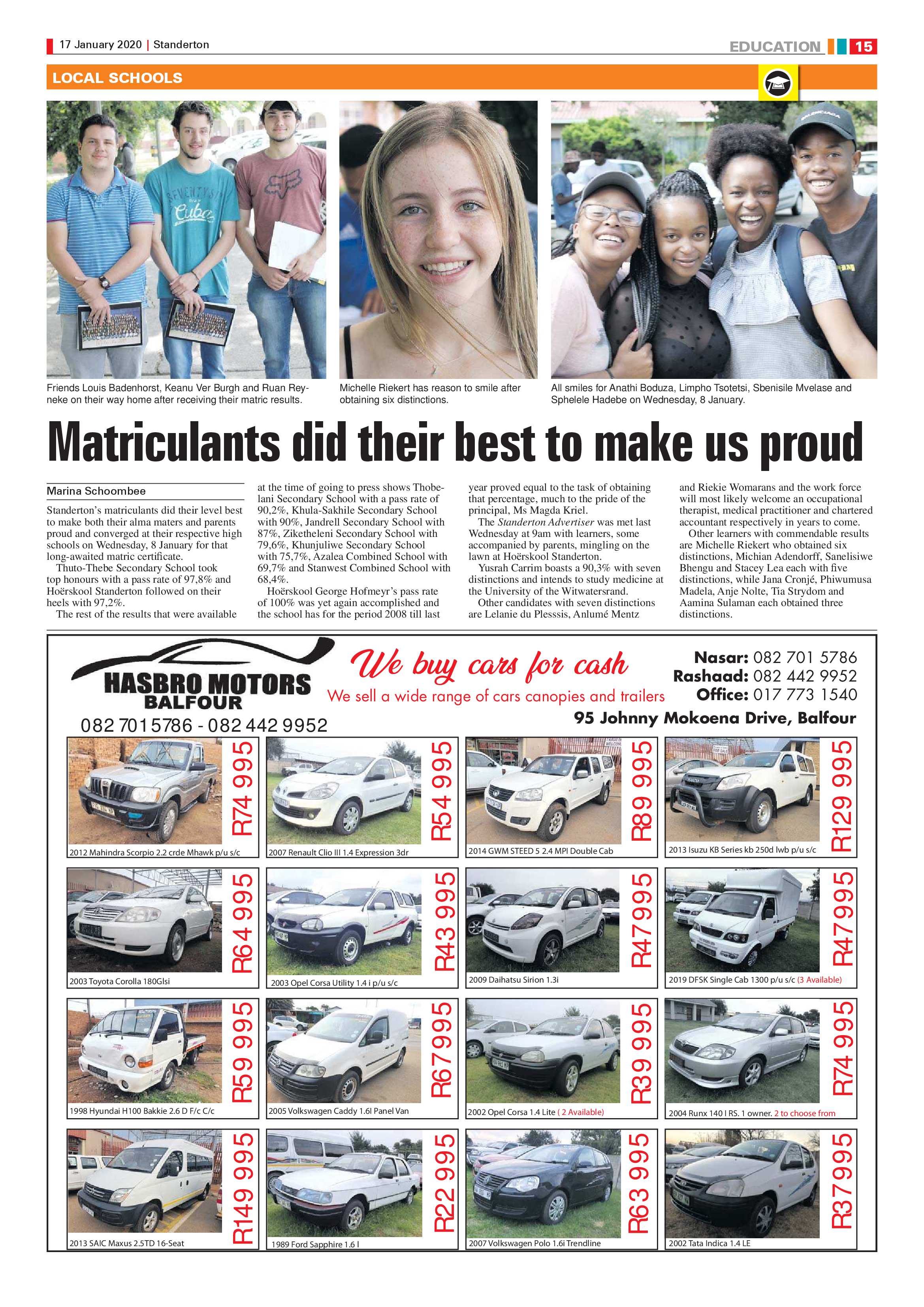 Standerton Advertiser 17 January 2020 page 15