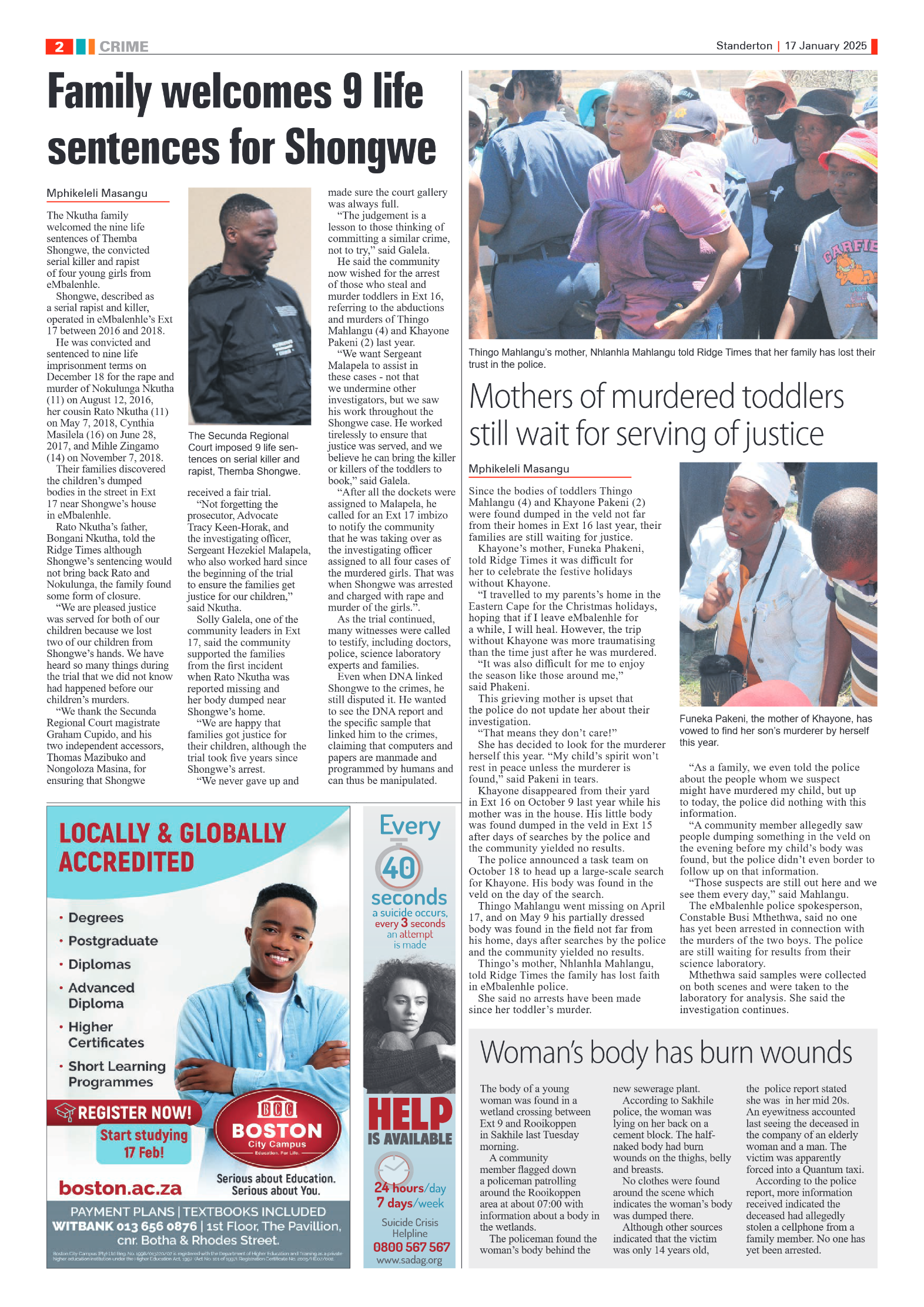 Standerton Advertiser 17 January 2025 page 2