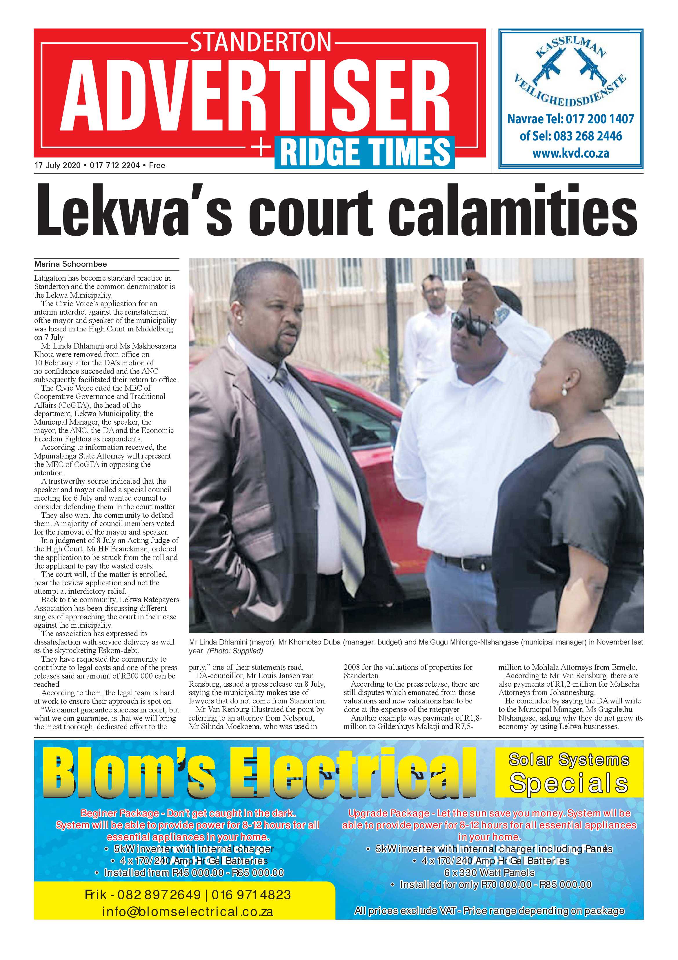 Standerton Advertiser 17 July 2020 page 1