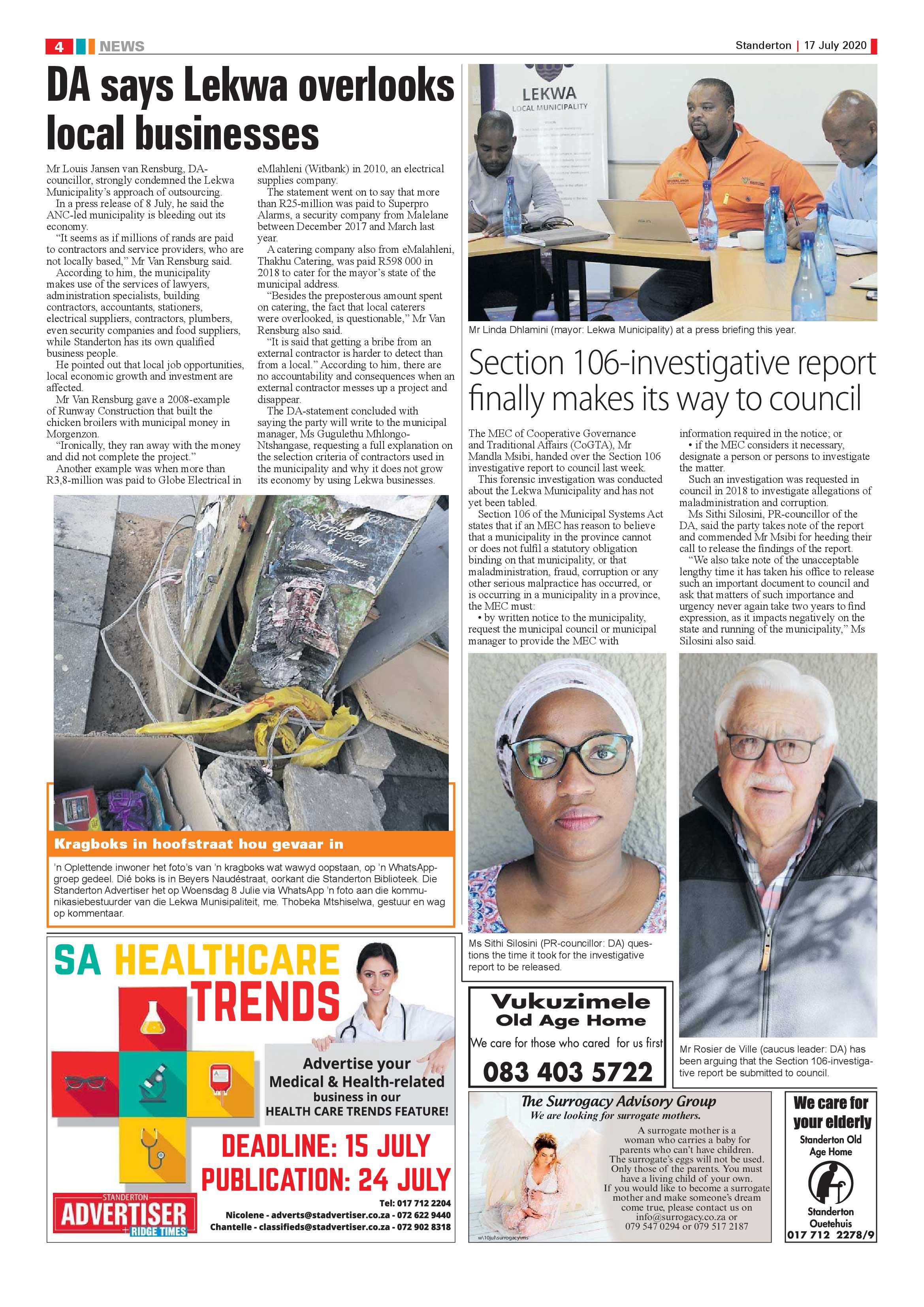 Standerton Advertiser 17 July 2020 page 4