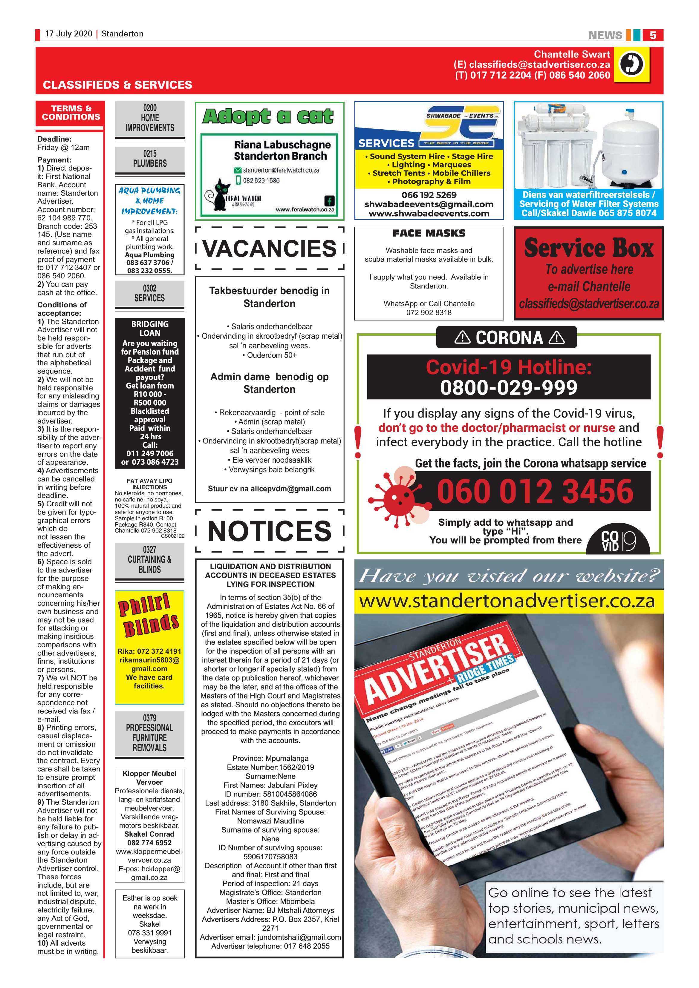 Standerton Advertiser 17 July 2020 page 5