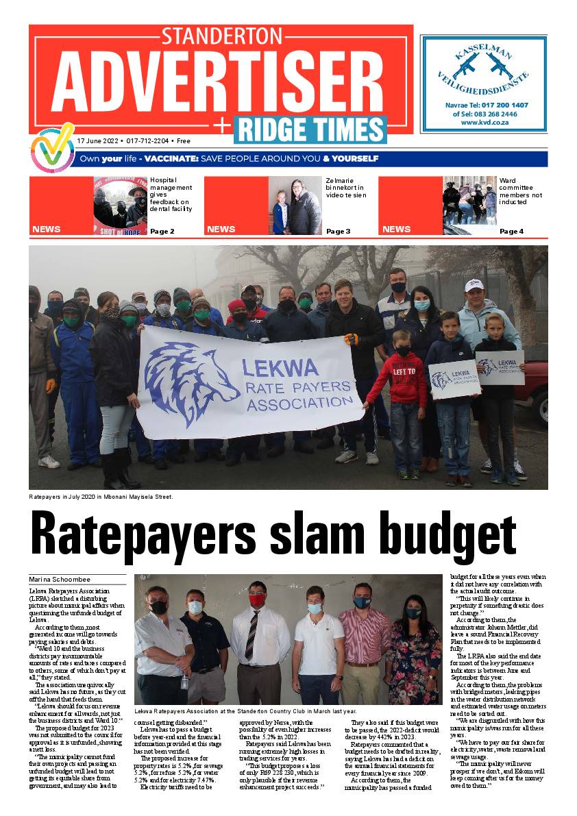 Standerton Advertiser 17 June 2022 page 1