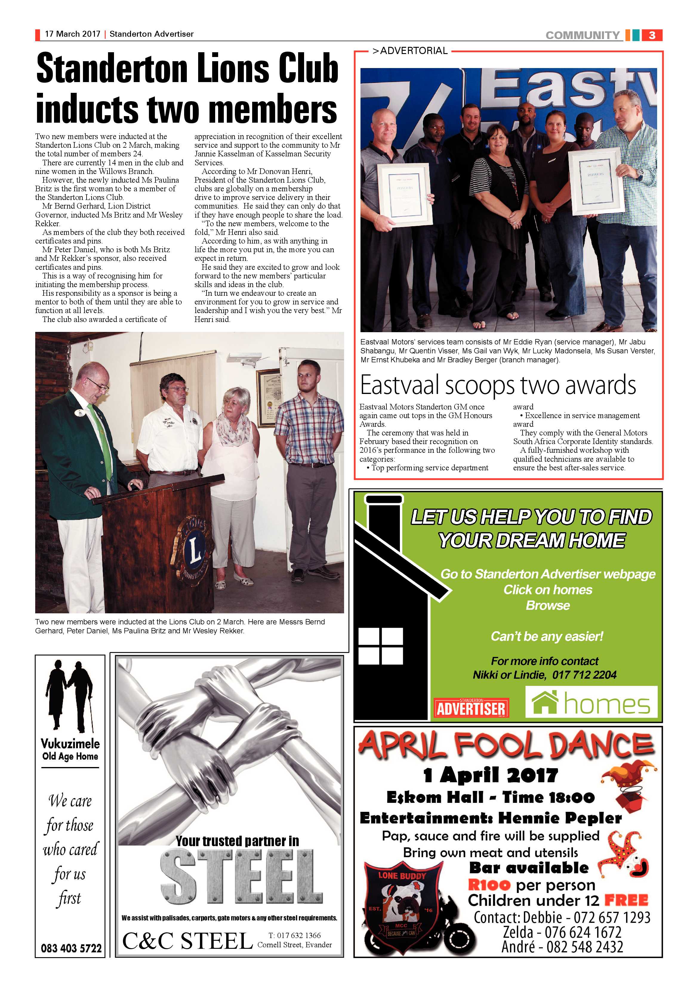 Standerton Advertiser 17 March 2017 page 3