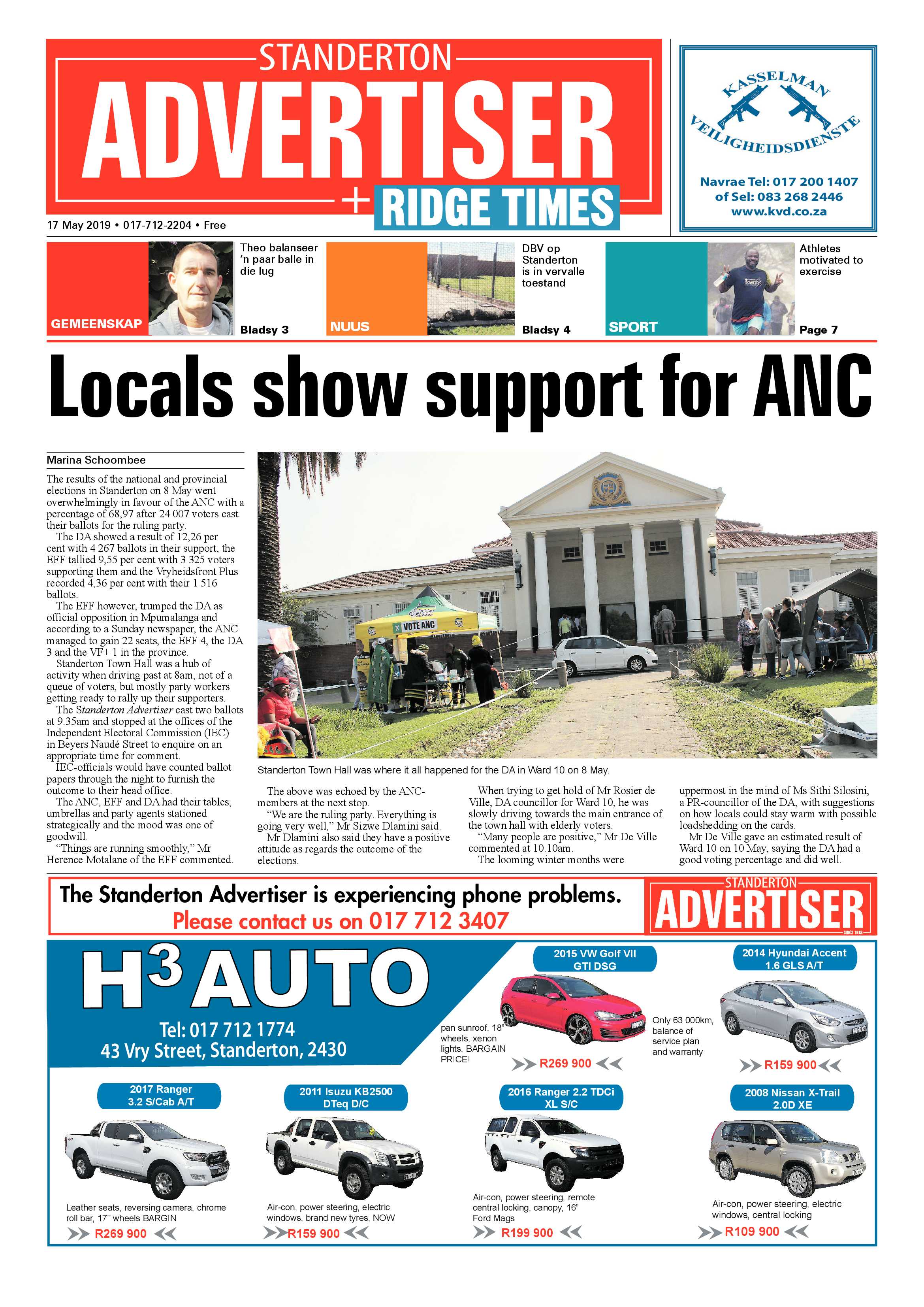 Standerton Advertiser 17 May 2019 page 1