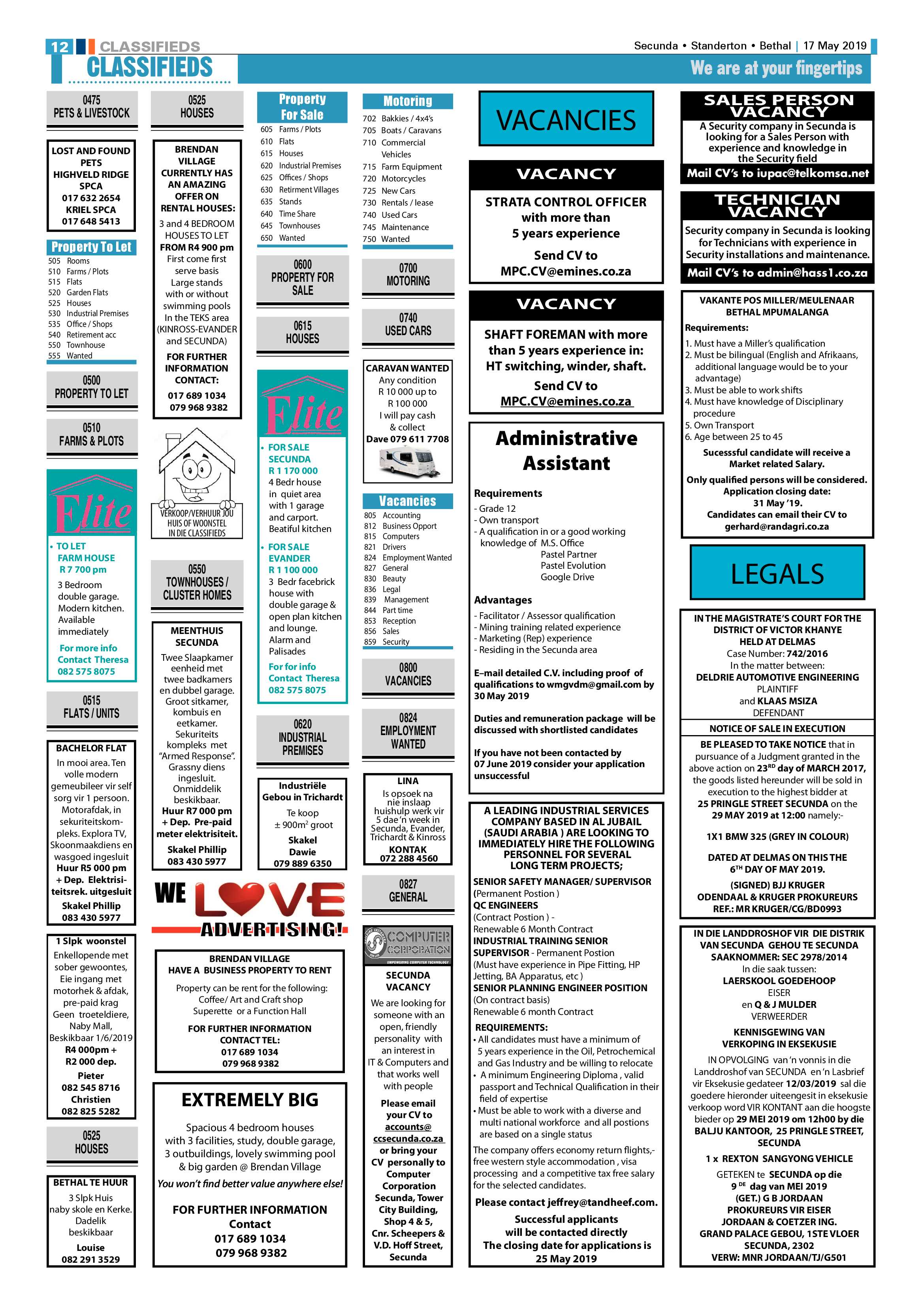 Standerton Advertiser 17 May 2019 page 16