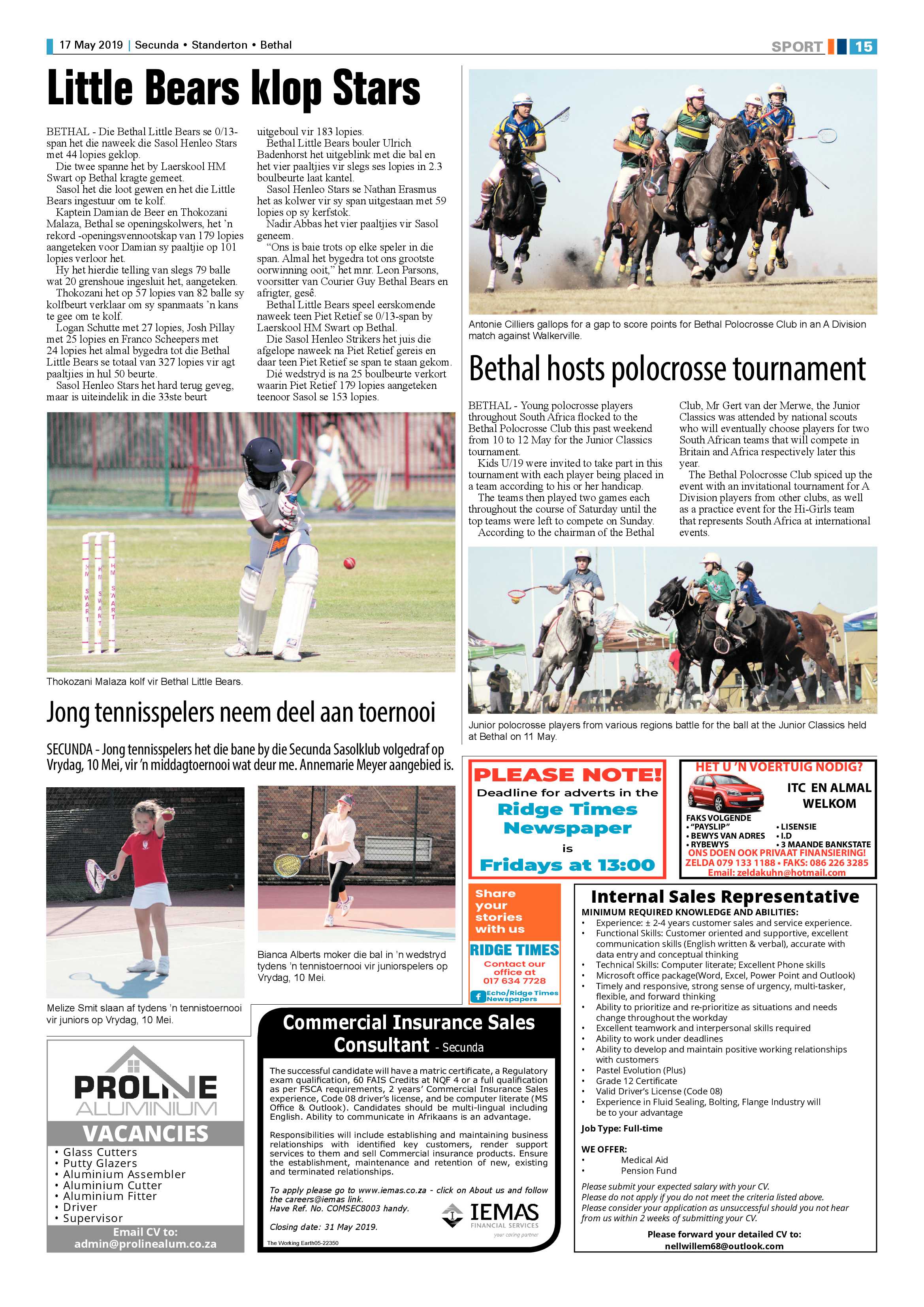 Standerton Advertiser 17 May 2019 page 19