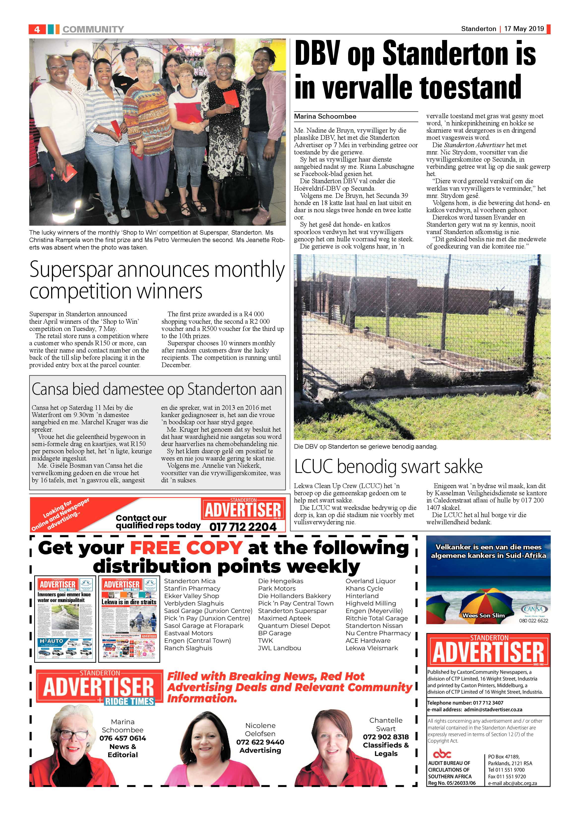 Standerton Advertiser 17 May 2019 page 4