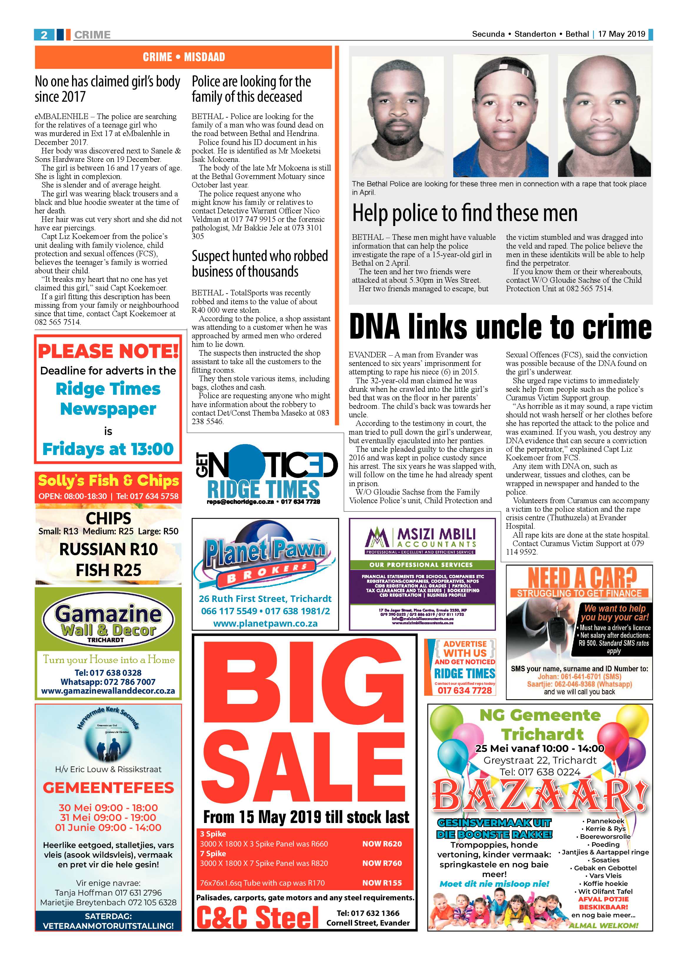 Standerton Advertiser 17 May 2019 page 6