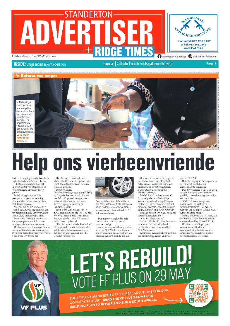 Standerton Advertiser 17 May 2024 page 1
