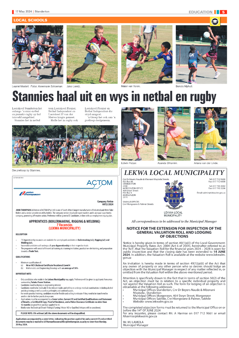 Standerton Advertiser 17 May 2024 page 5