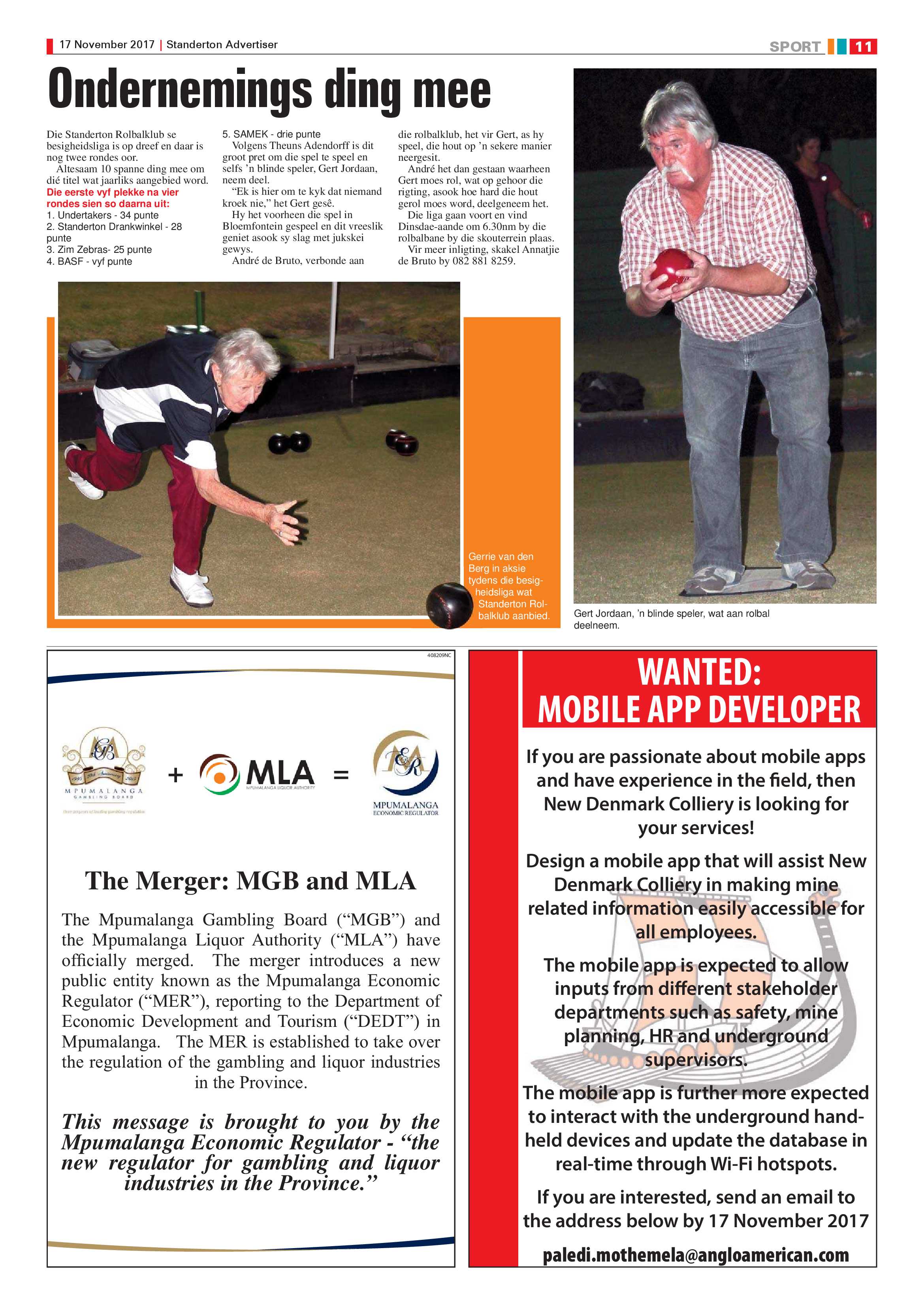 Standerton Advertiser 17 November 2017 page 11