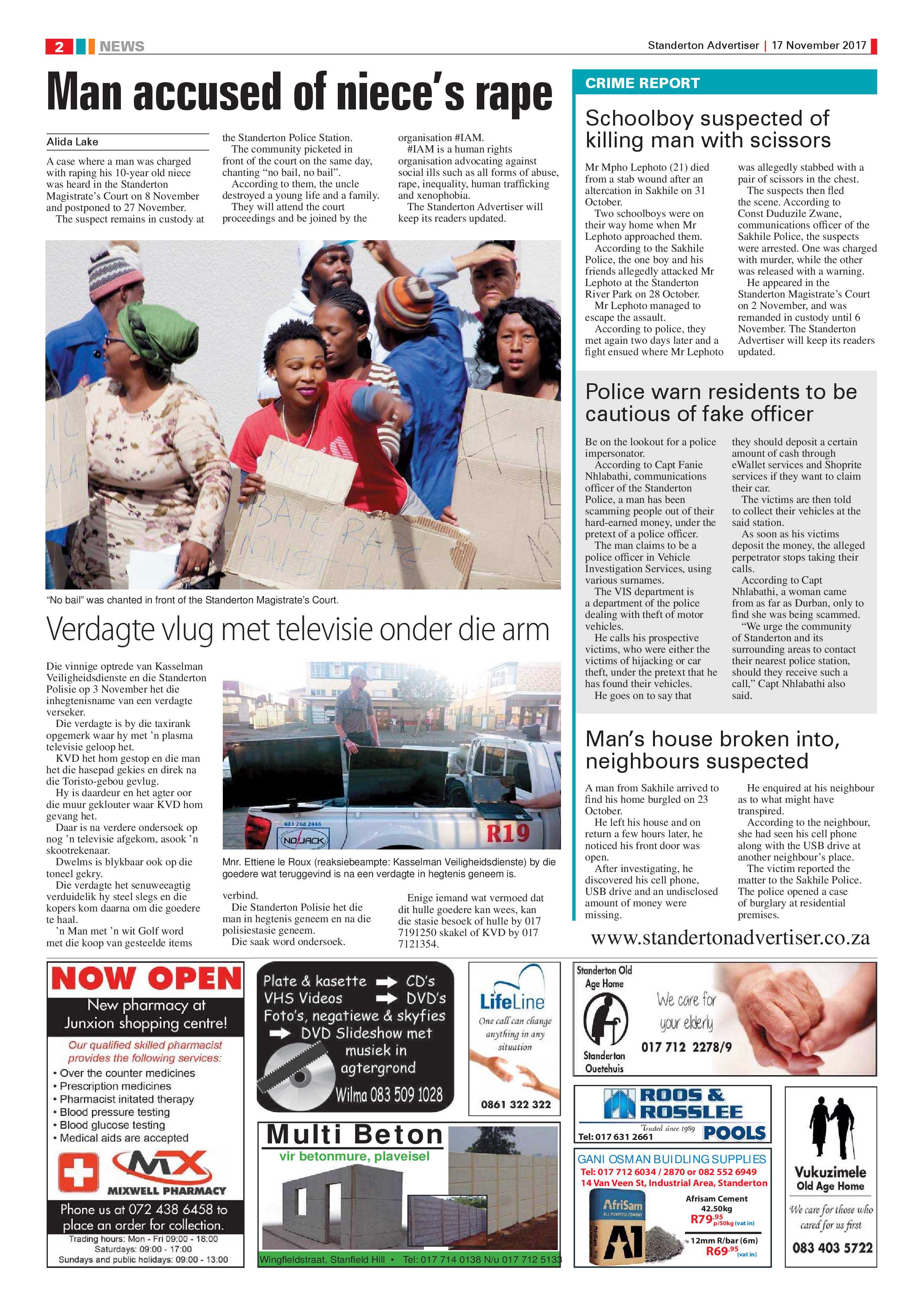 Standerton Advertiser 17 November 2017 page 2