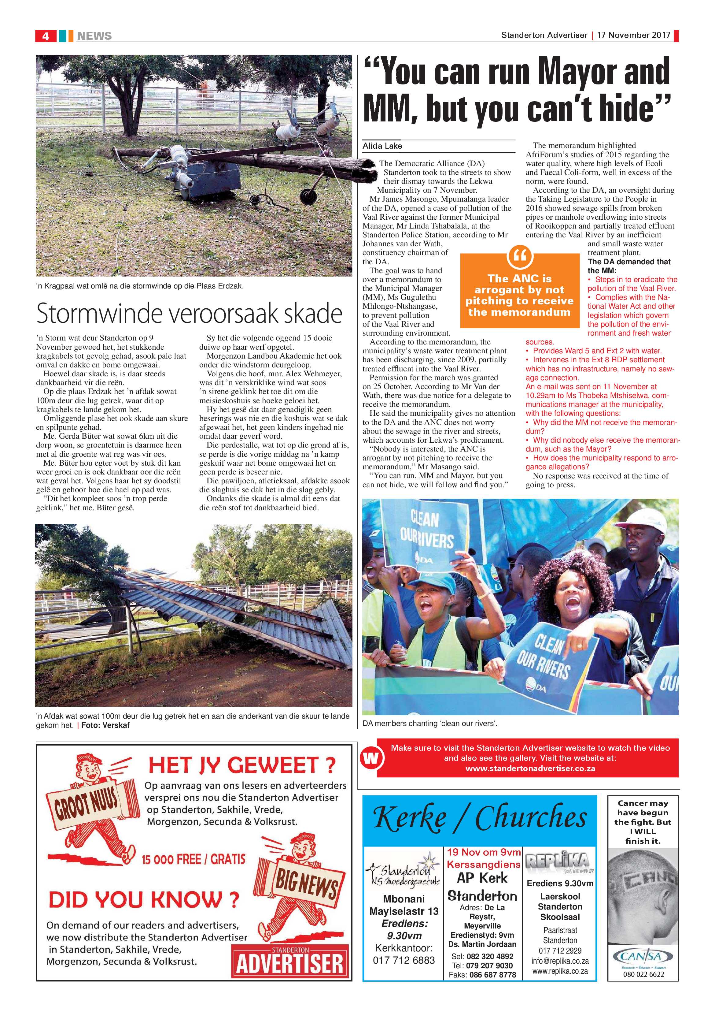 Standerton Advertiser 17 November 2017 page 4