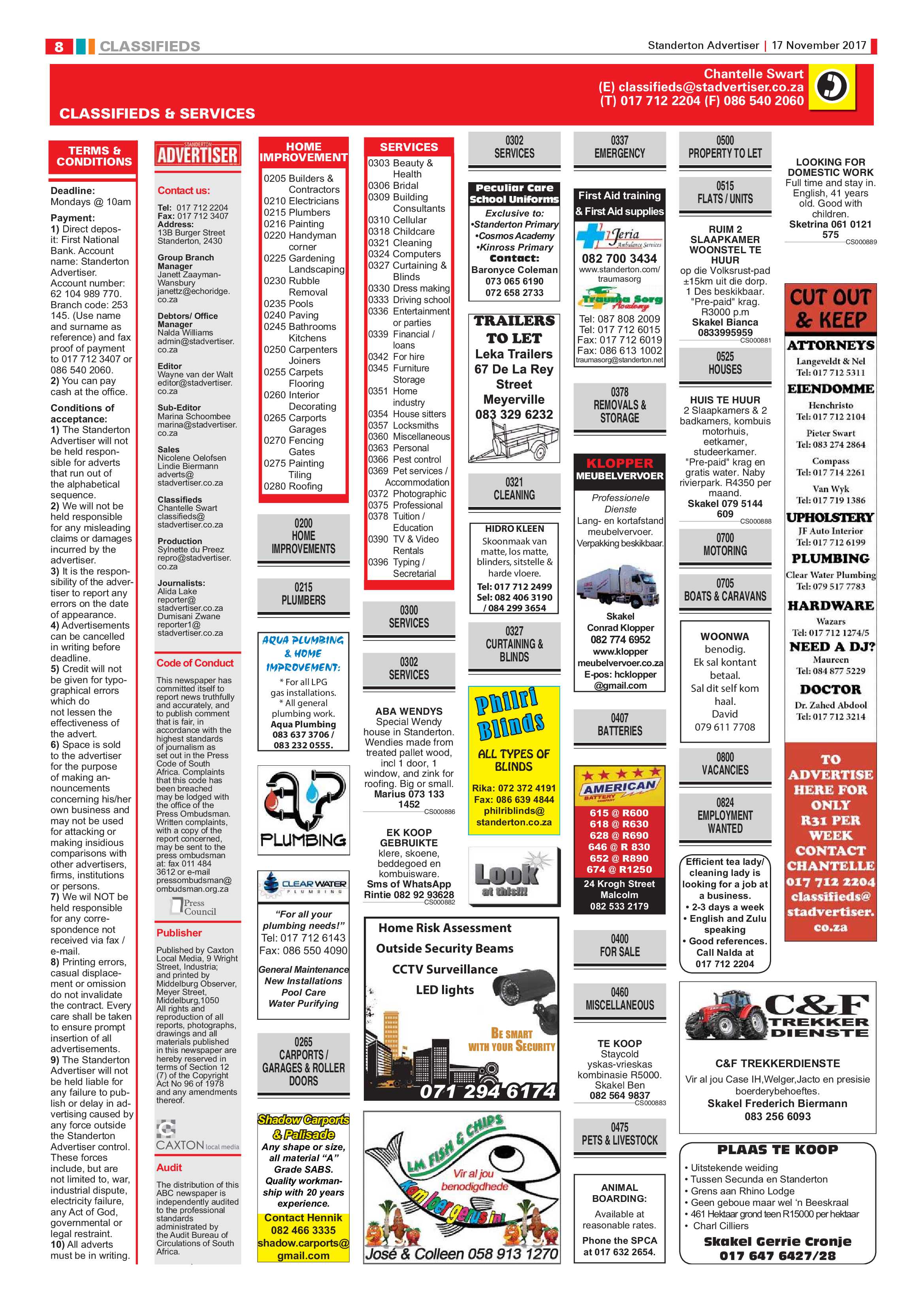 Standerton Advertiser 17 November 2017 page 8