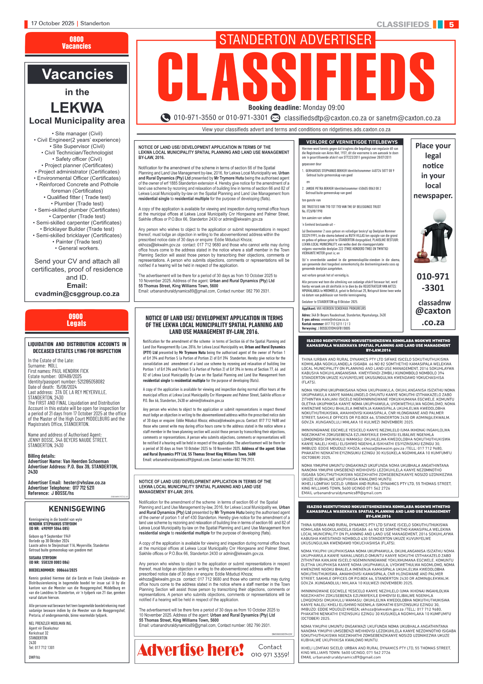 Standerton Advertiser 17 October 2025 page 5