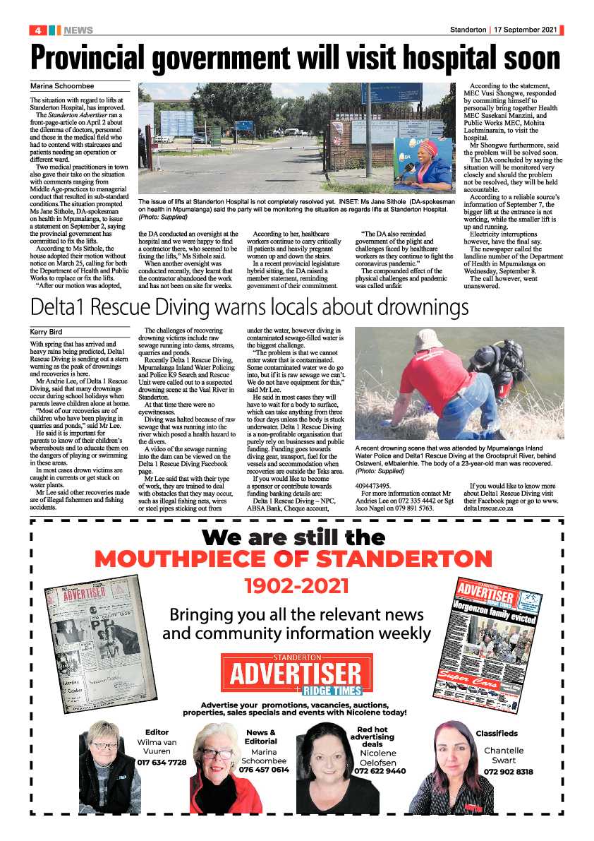 Standerton Advertiser 17 September 2021 page 4