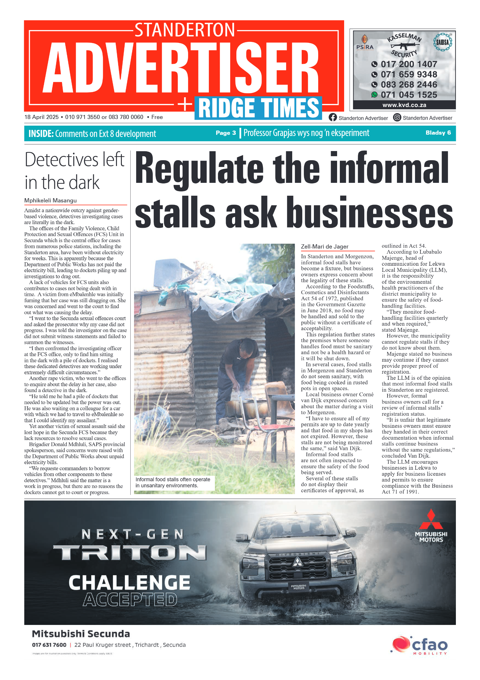 Standerton Advertiser 18 April 2025 page 1