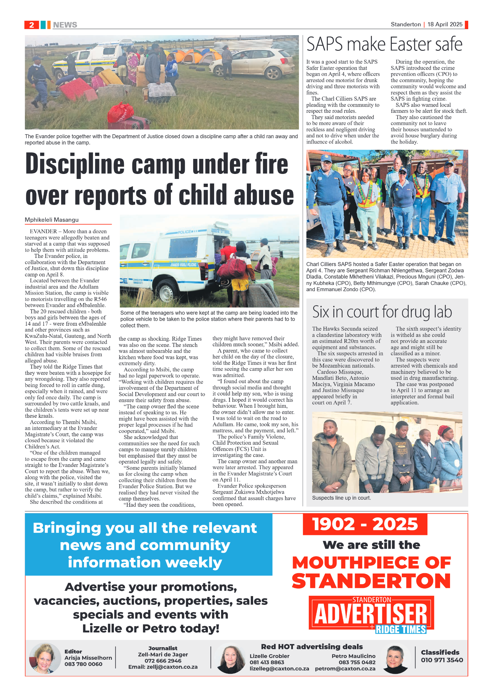 Standerton Advertiser 18 April 2025 page 2