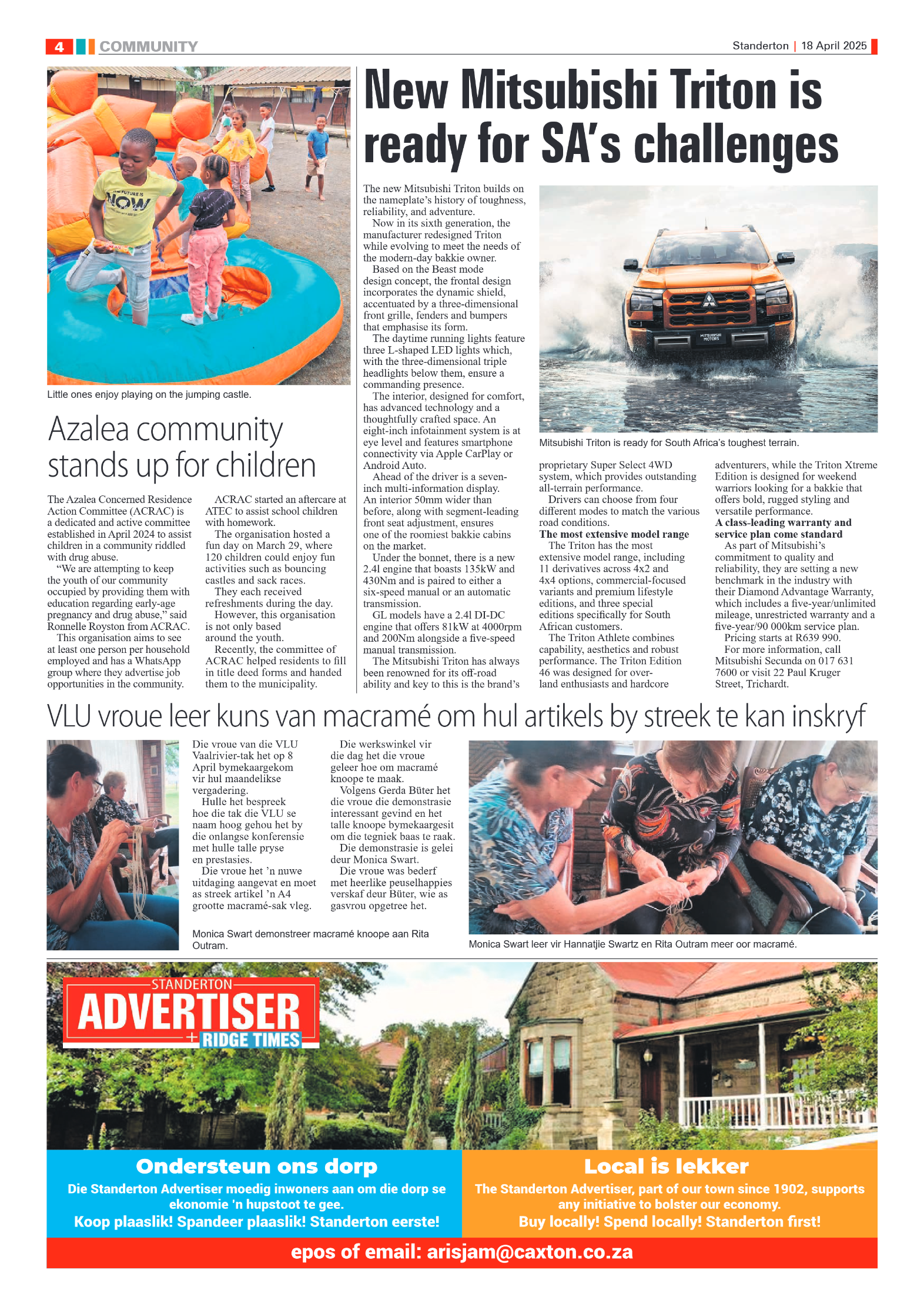 Standerton Advertiser 18 April 2025 page 4