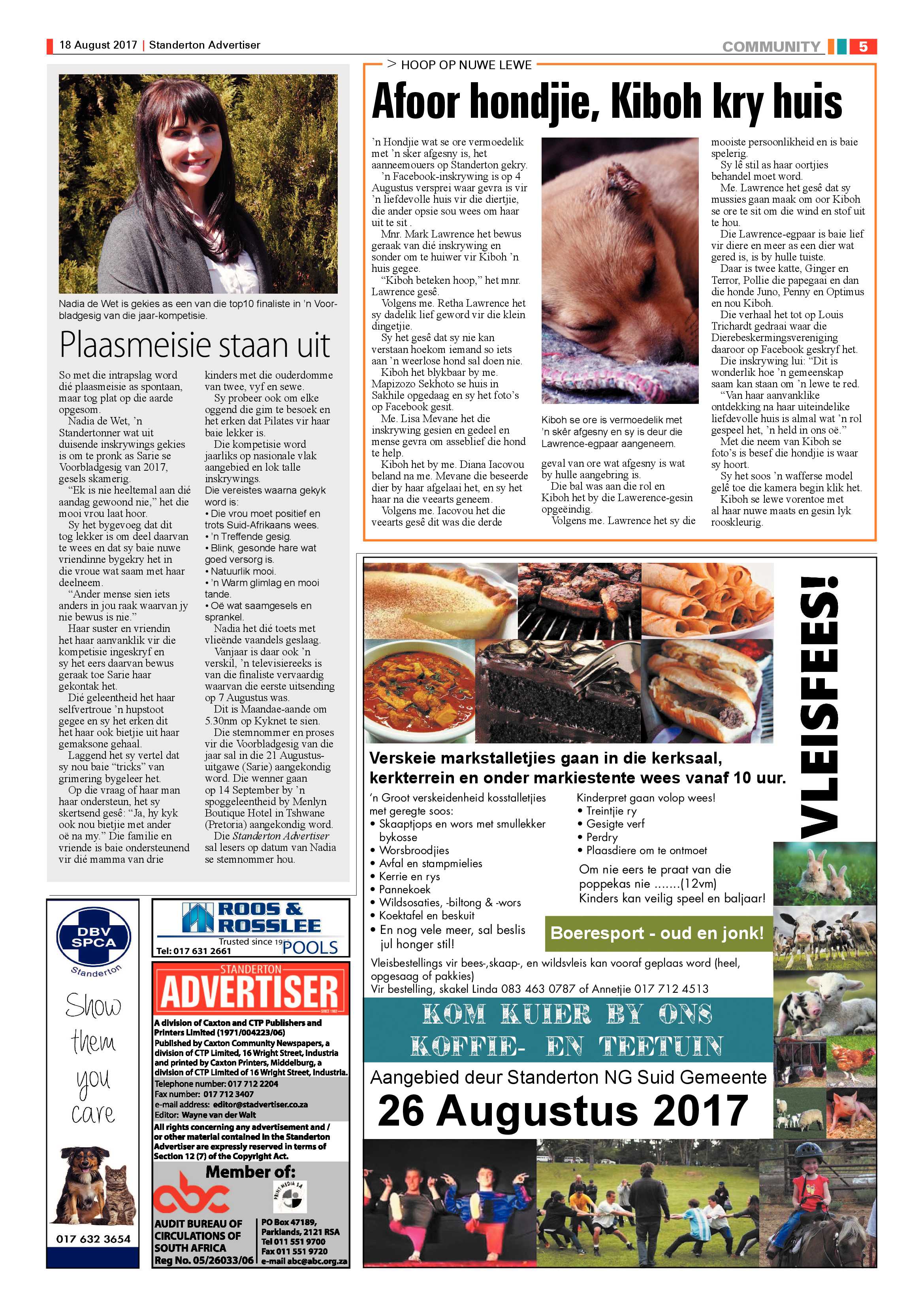 Standerton Advertiser 18 August 2017 page 5