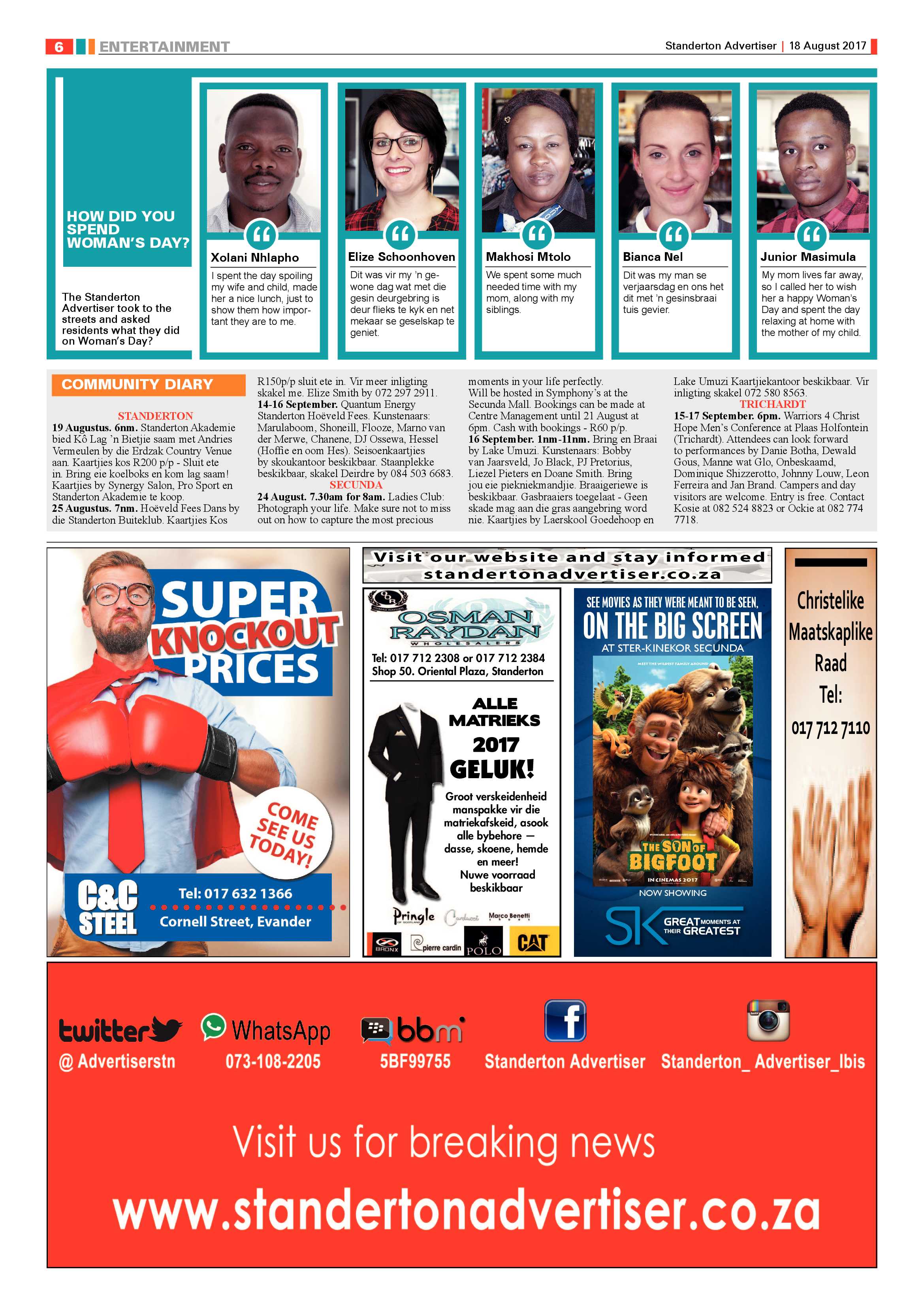 Standerton Advertiser 18 August 2017 page 6