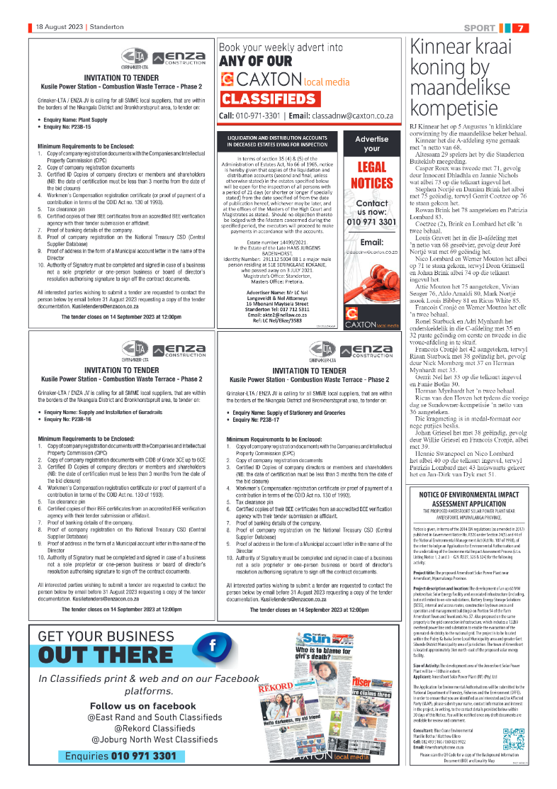 Standerton Advertiser 18 August 2023 page 7