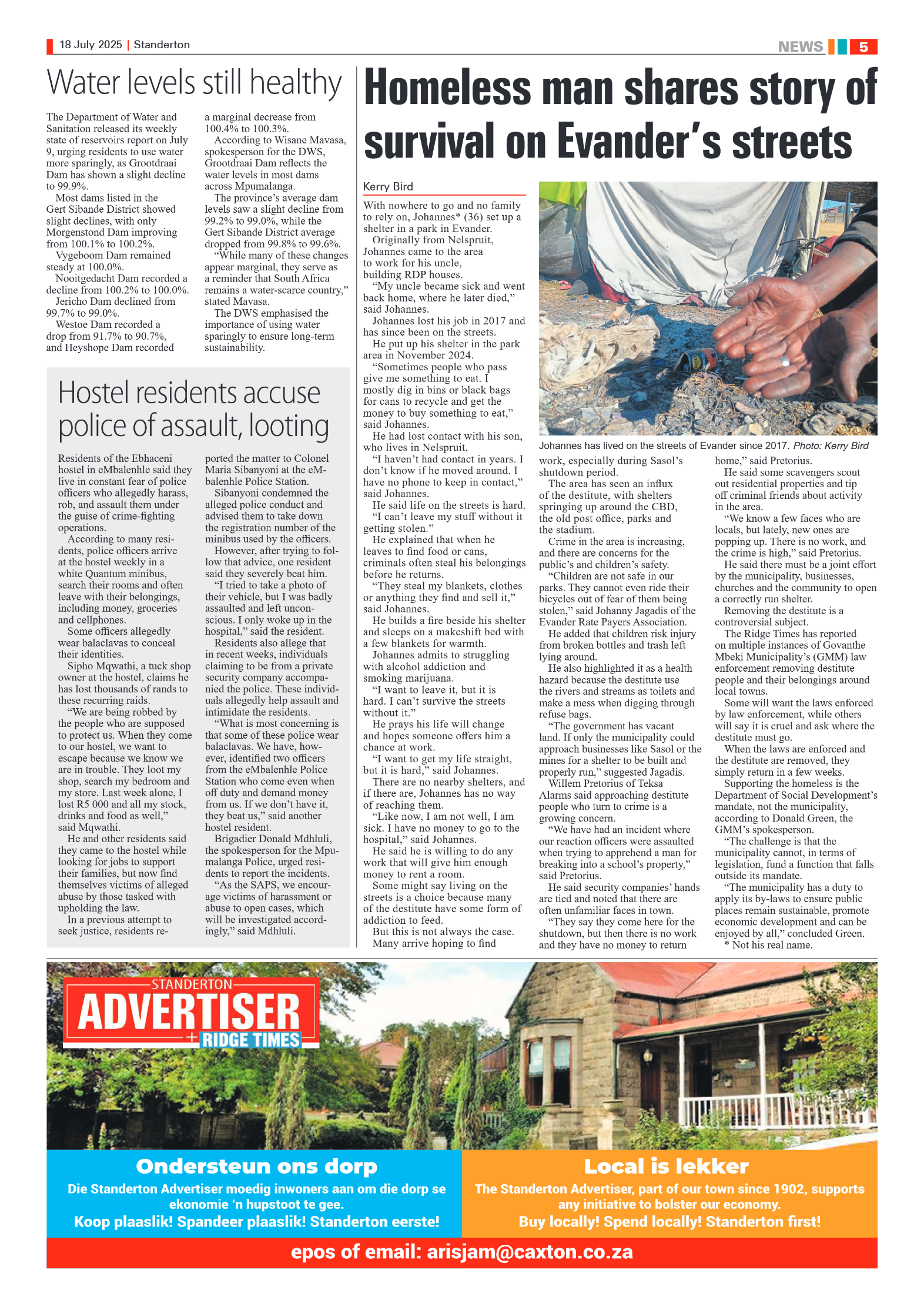 Standerton Advertiser 18 July 2025 page 5
