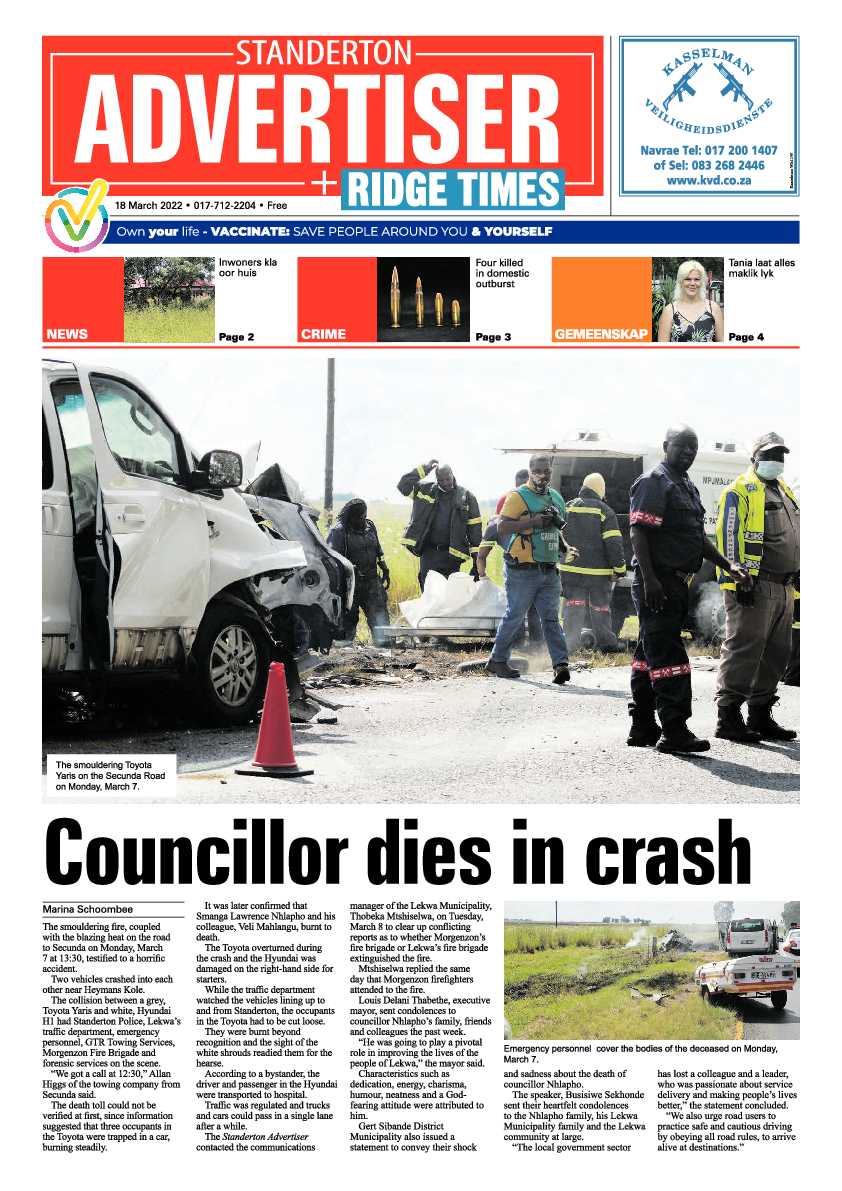 Standerton Advertiser 18 March 2022 page 1