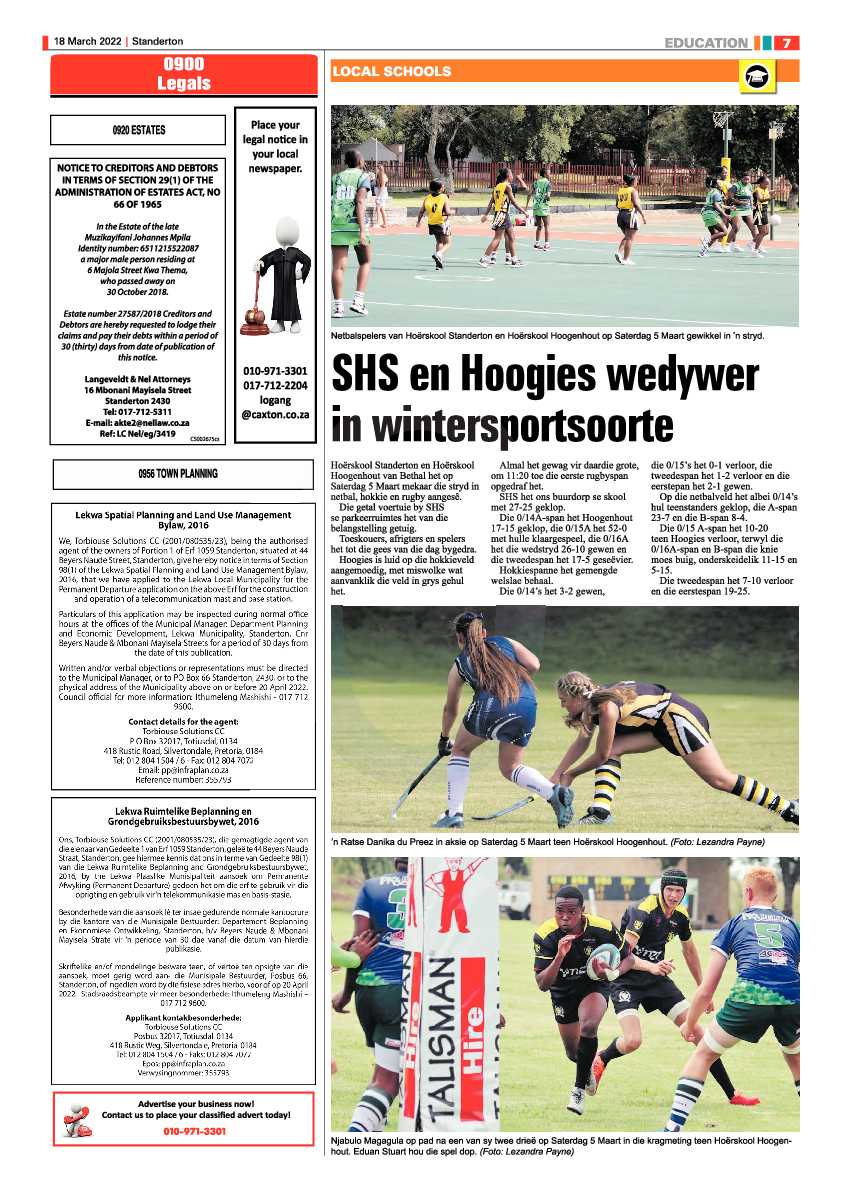 Standerton Advertiser 18 March 2022 page 7