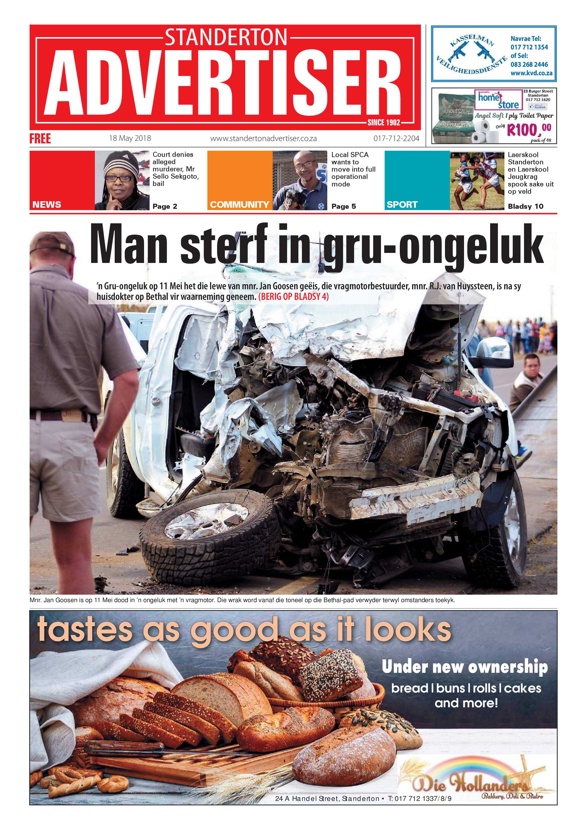 Standerton Advertiser 18 May 2018 page 1