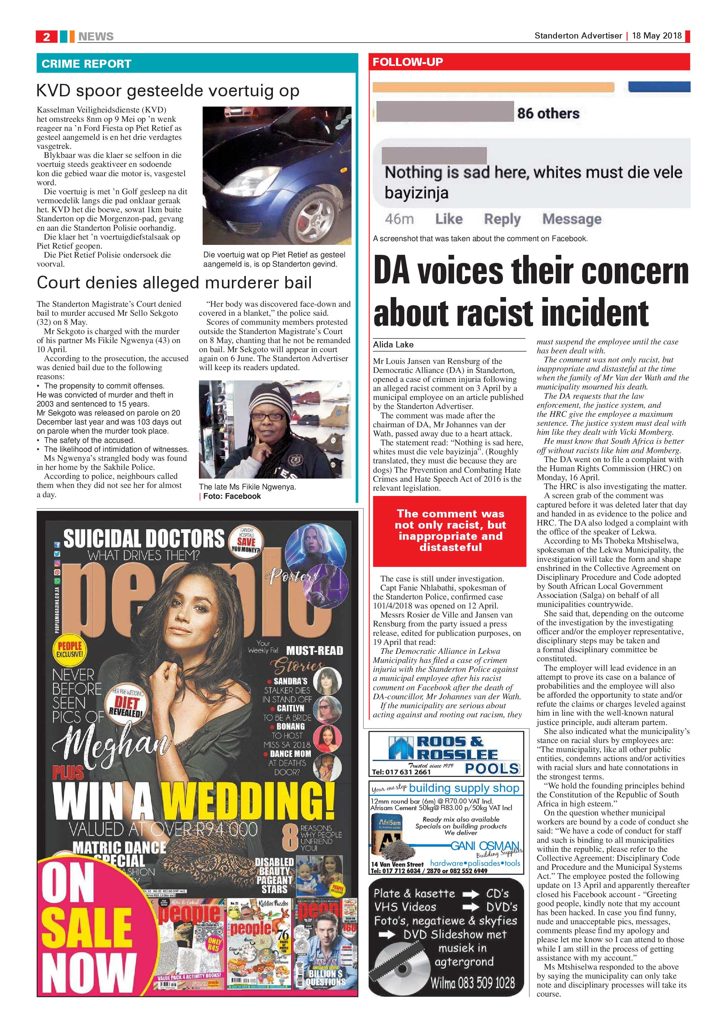 Standerton Advertiser 18 May 2018 page 2