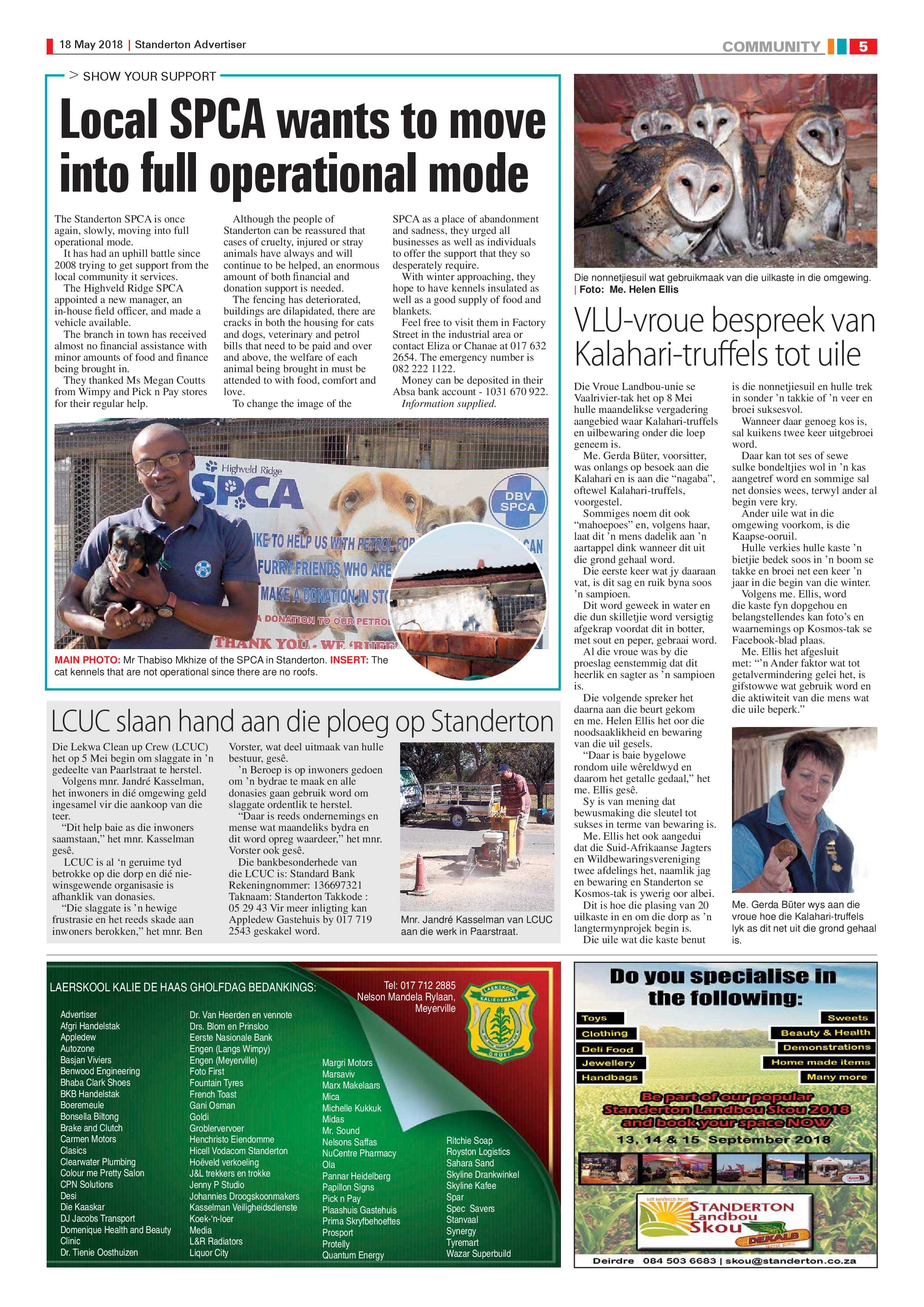 Standerton Advertiser 18 May 2018 page 5