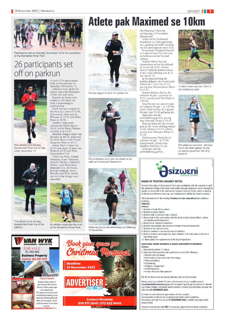Standerton Advertiser 18 Nov 2022 page 7