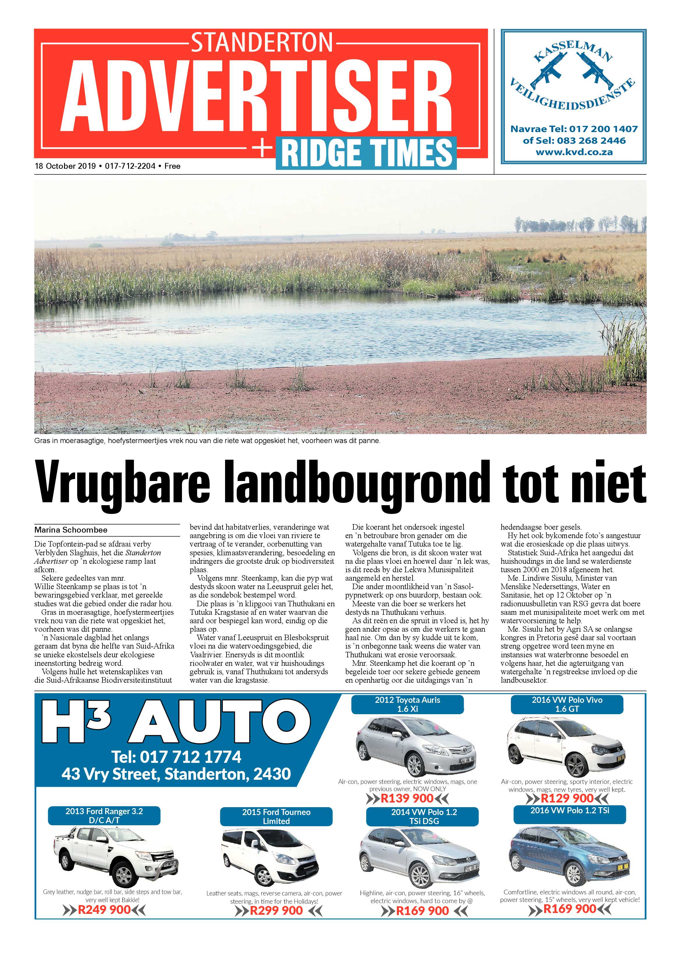 Standerton Advertiser 18 October 2019 page 1