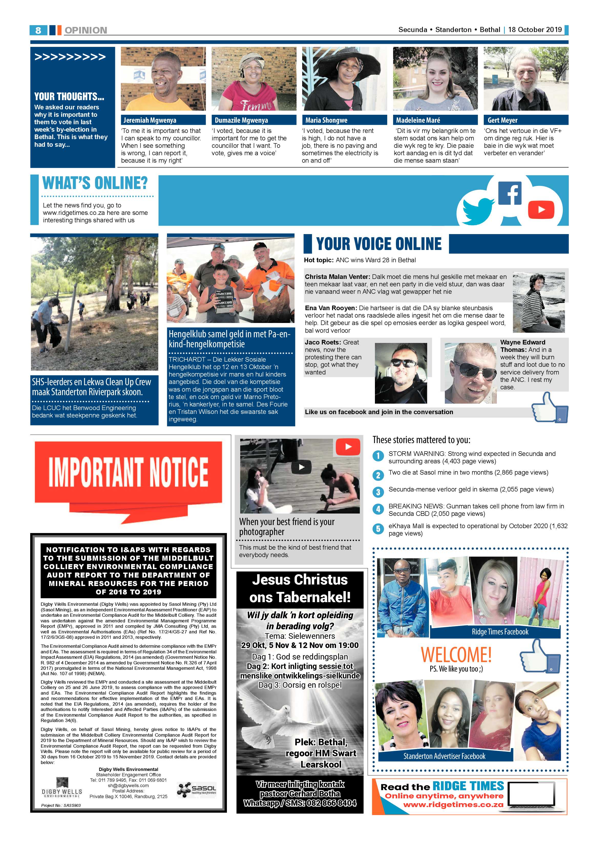 Standerton Advertiser 18 October 2019 page 8