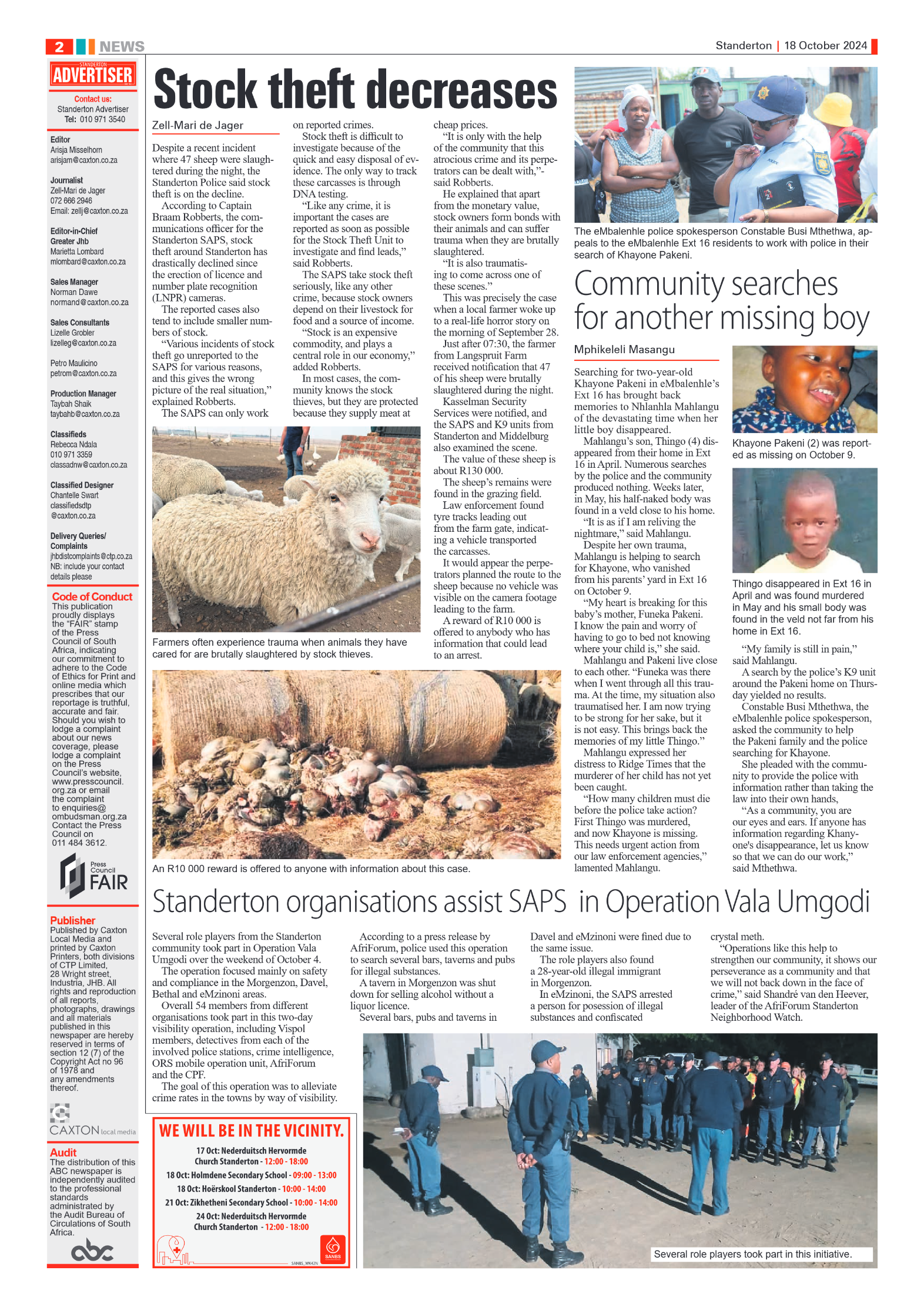 Standerton Advertiser 18 October 2024 page 2