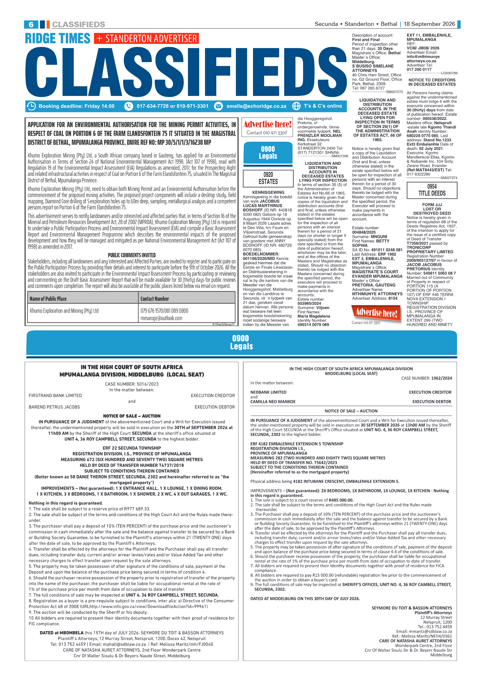Standerton Advertiser 18 September 2026 page 6