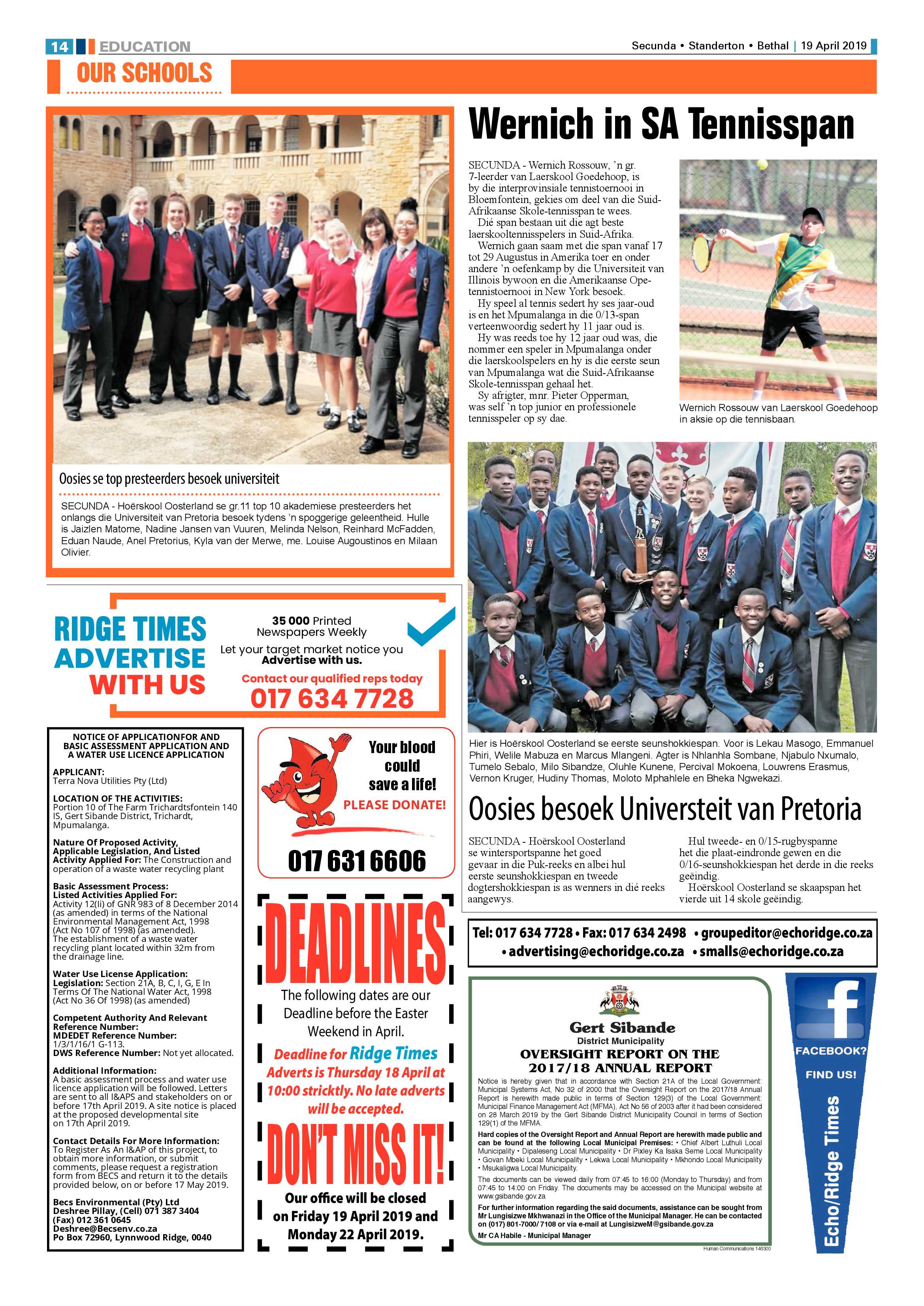 Standerton Advertiser 19 April 2019 page 20