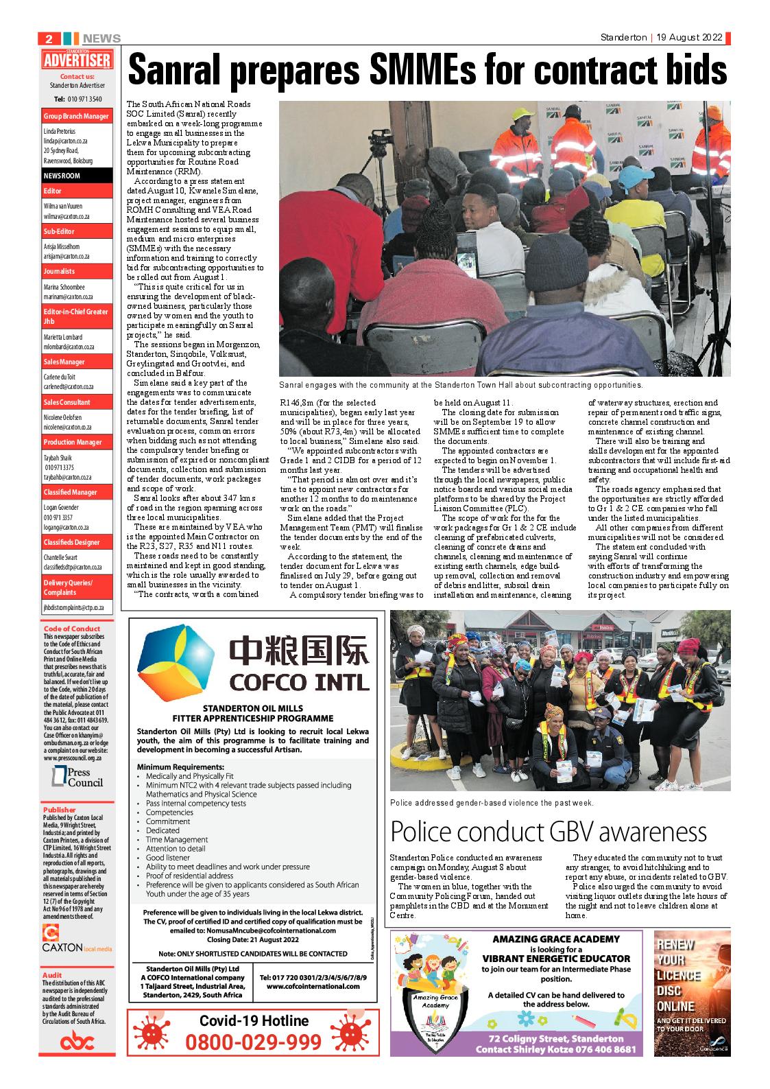 Standerton Advertiser 19 August 2022 page 2