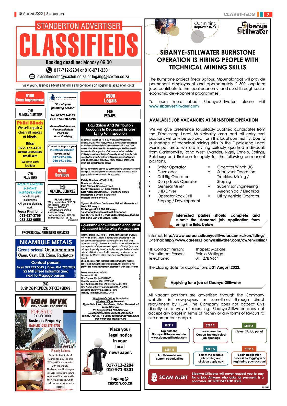 Standerton Advertiser 19 August 2022 page 7