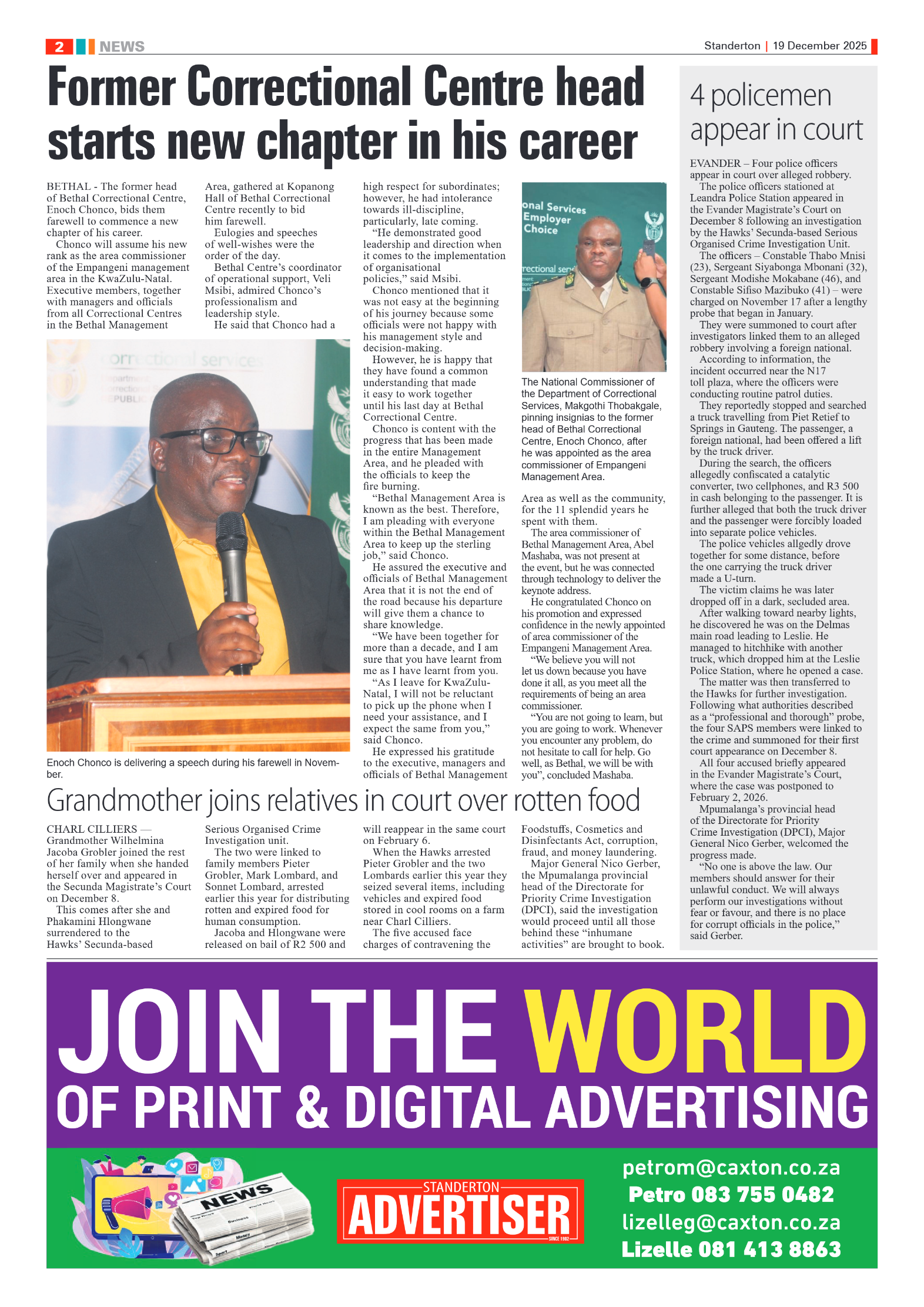 Standerton Advertiser 19 December 2025 page 2