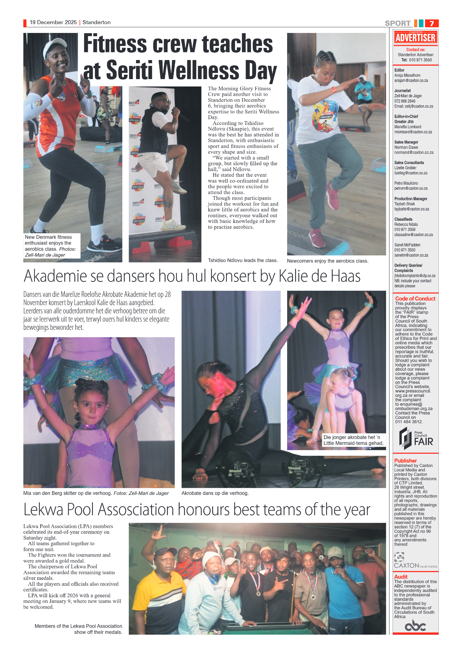 Standerton Advertiser 19 December 2025 page 7