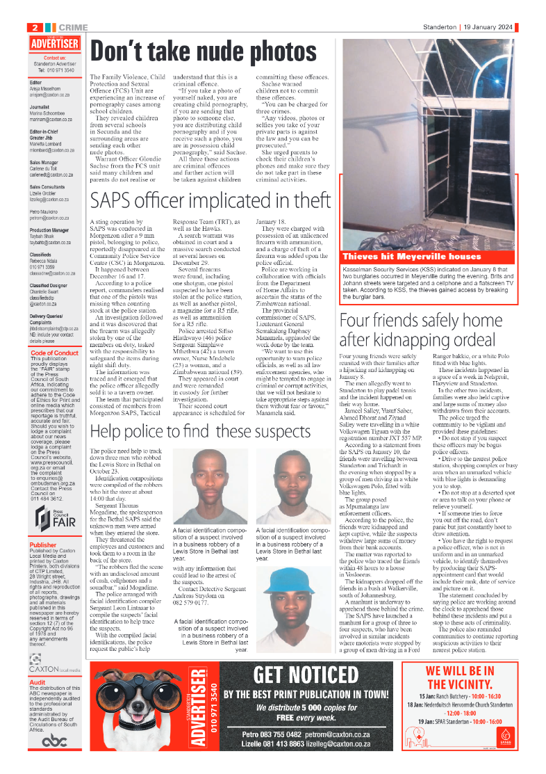 Standerton Advertiser 19 January 2024 page 2